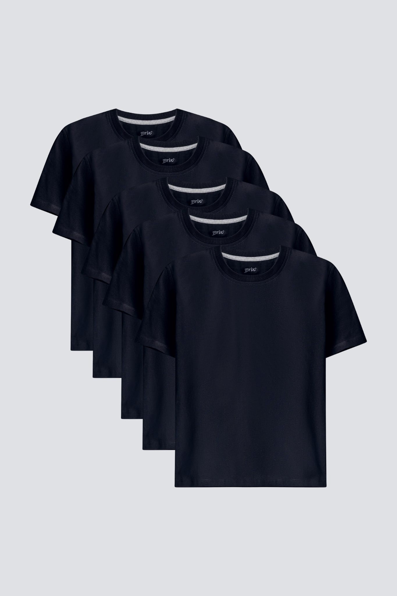 Erkek Çocuk 5'li %100 Pamuk T-Shirt Lacivert