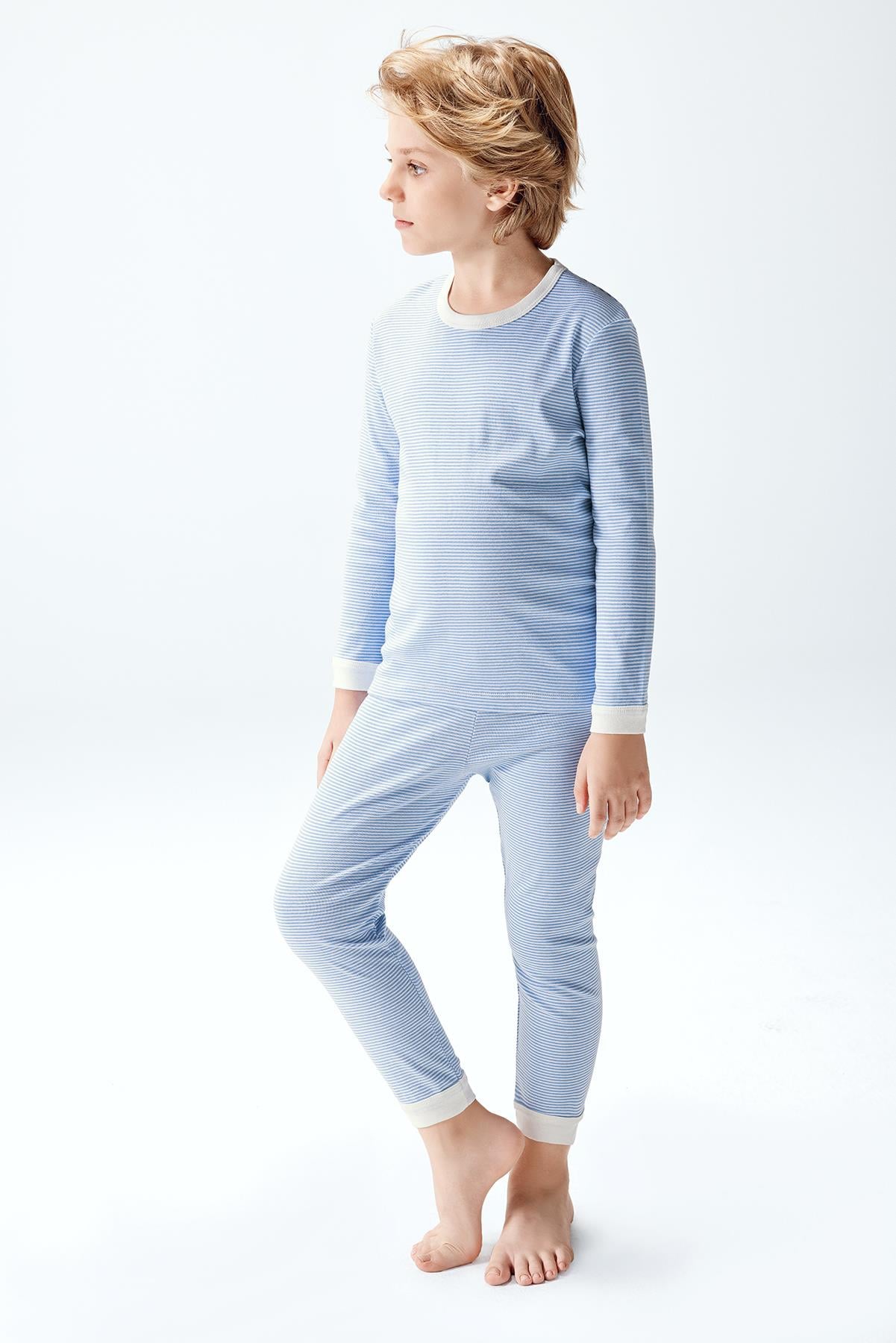 Erkek Çocuk Çizgili Pijama Takımı