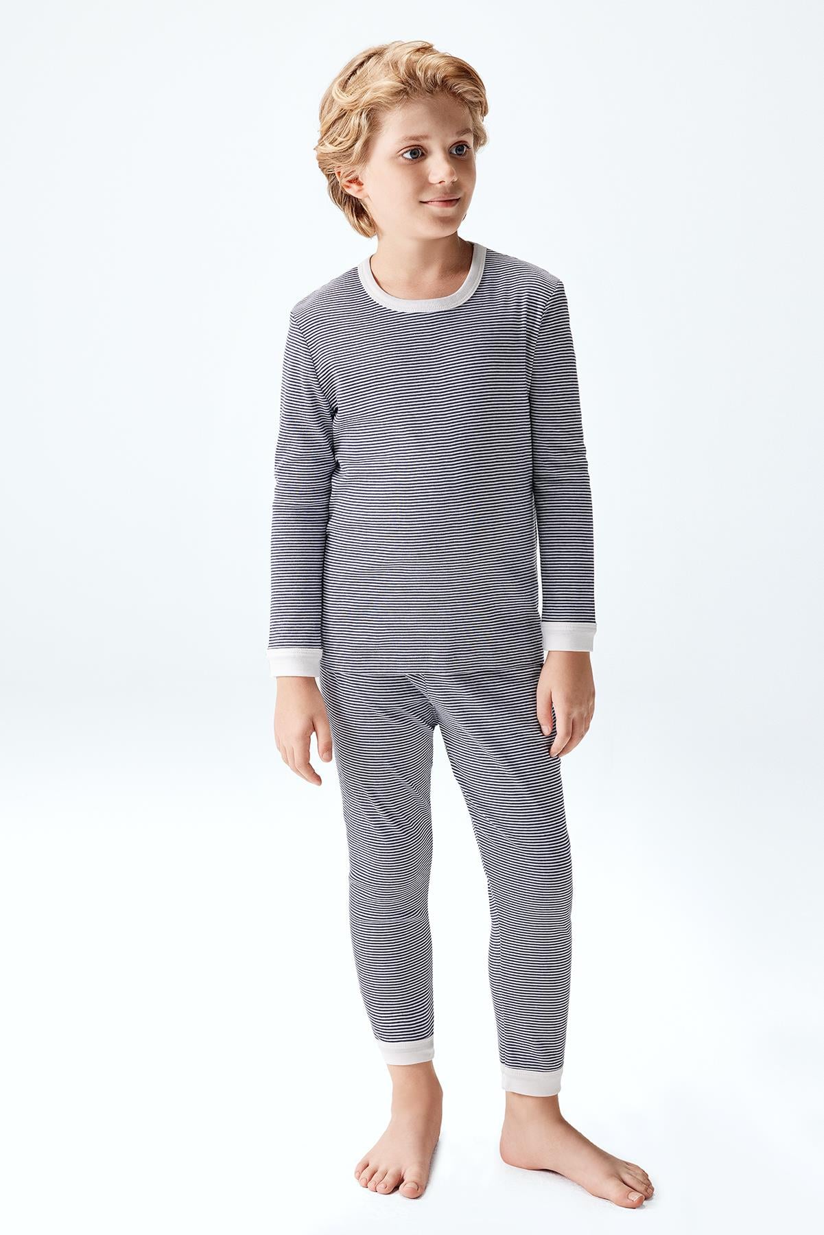 Erkek Çocuk Çizgili Pijama Takımı