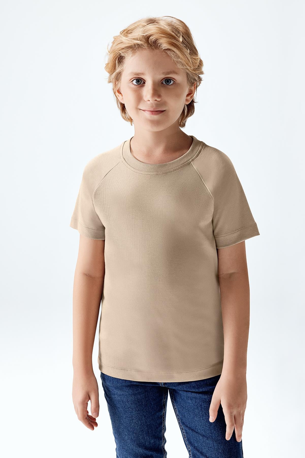 Erkek Çocuk İnterlok Reglan Kısa Kollu T-shirt
