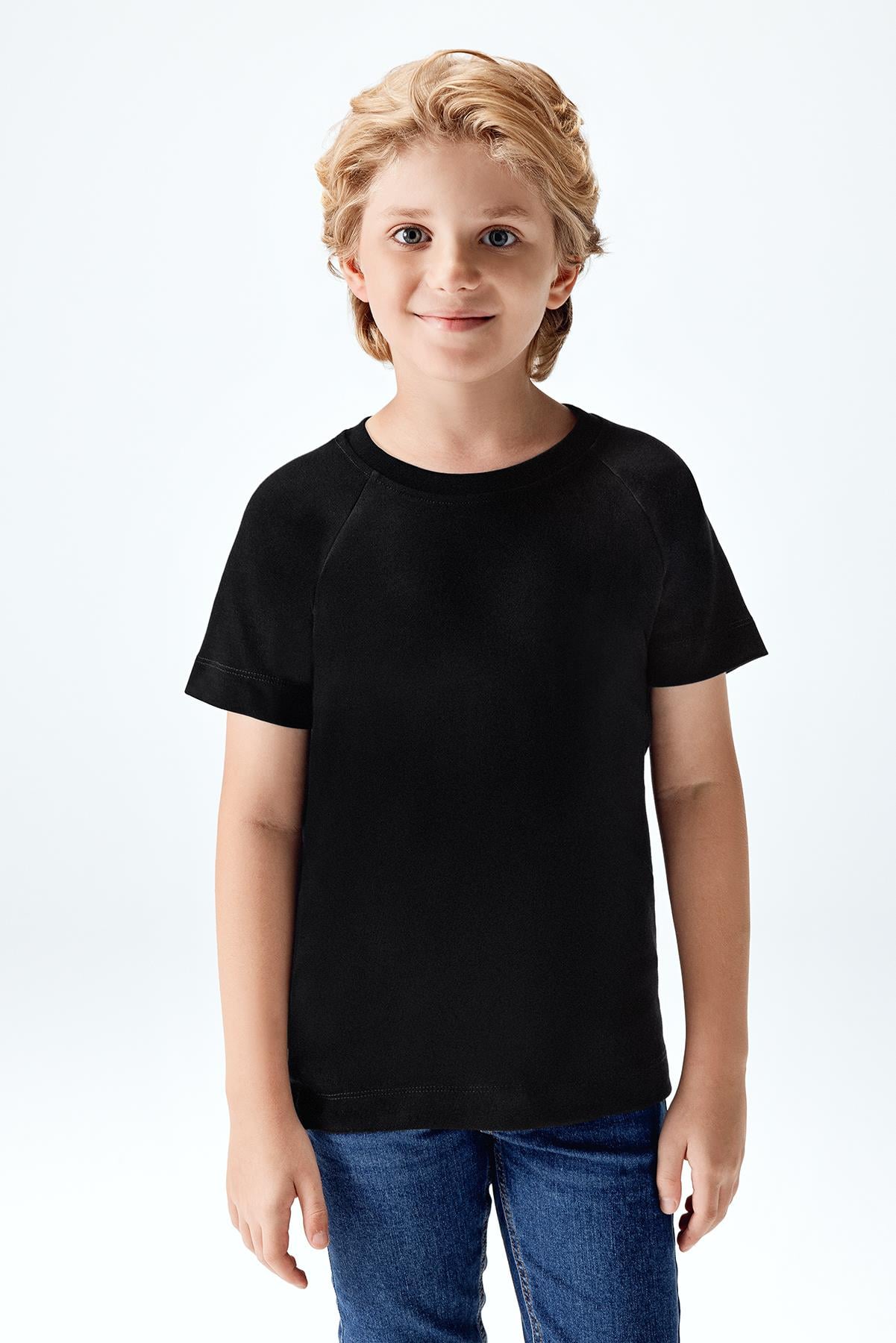 Erkek Çocuk İnterlok Reglan Kısa Kollu T-shirt