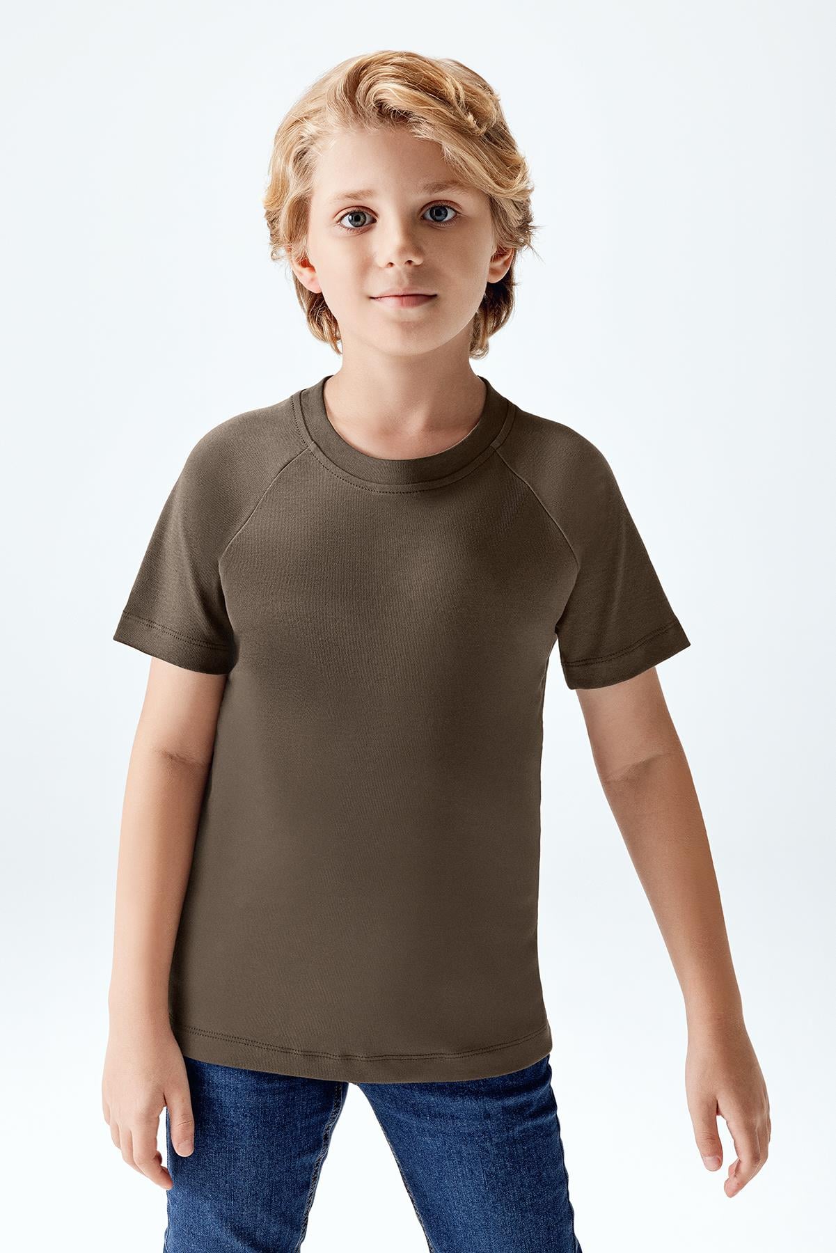Erkek Çocuk İnterlok Reglan Kısa Kollu T-shirt