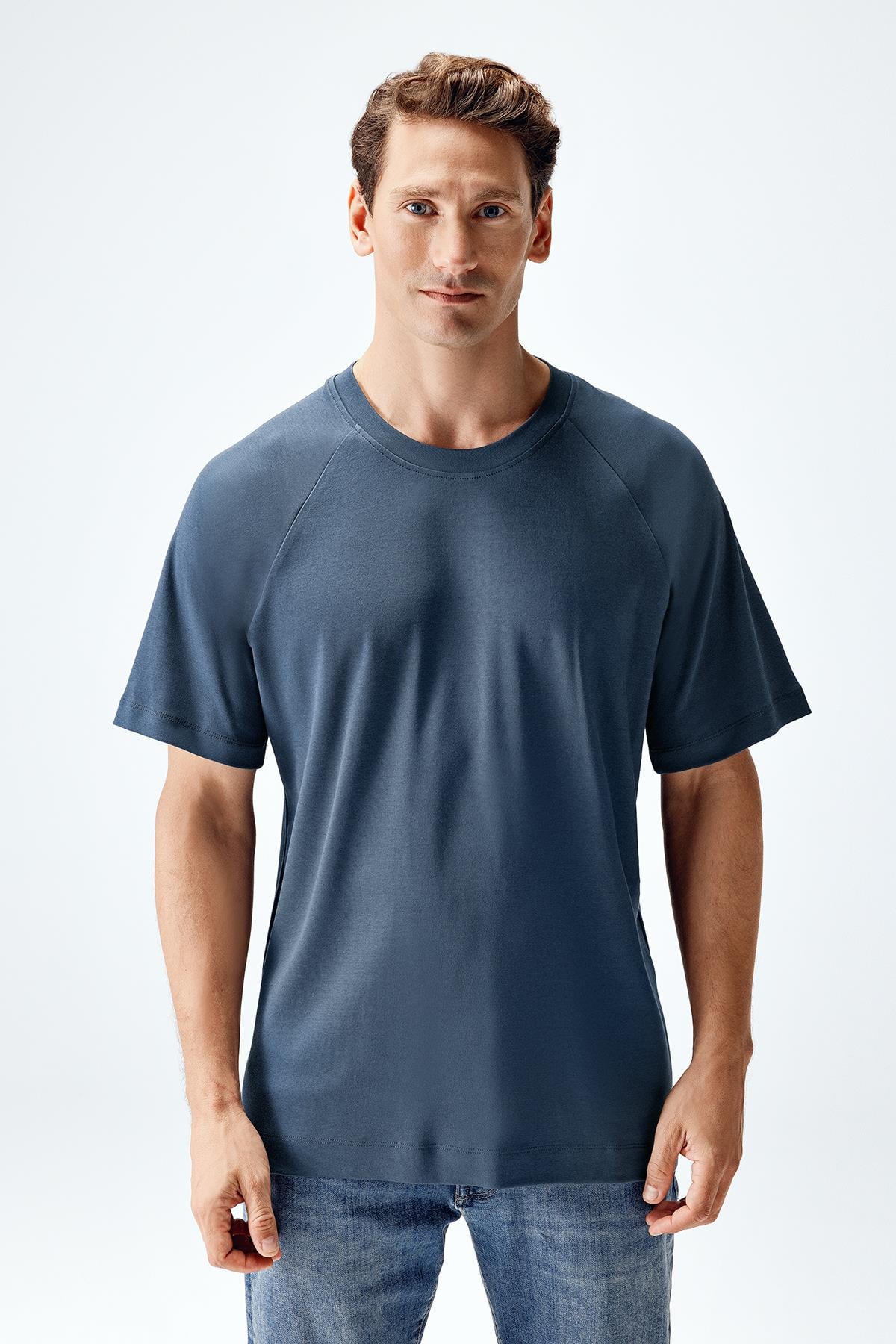 Erkek İnterlok Reglan Kısa Kollu T-shirt