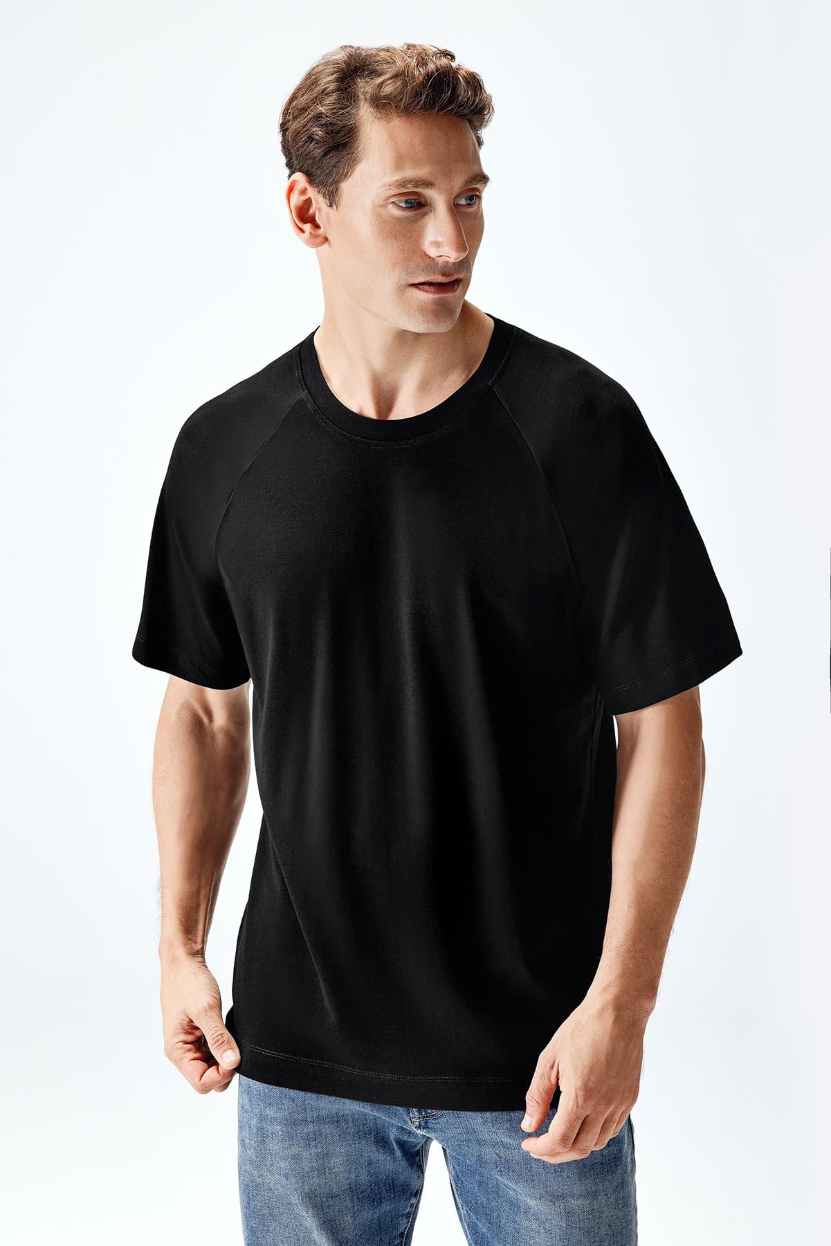 Erkek İnterlok Reglan Kısa Kollu T-shirt