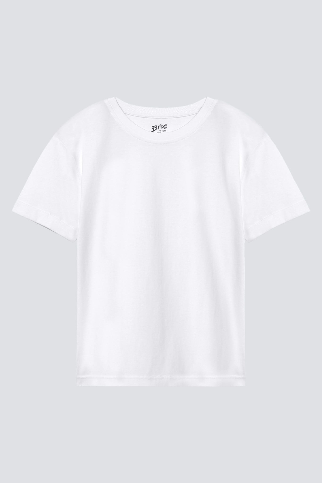 Kadın %100 Pamuk Kısa Kollu Rahat Kalıp T-Shirt Beyaz