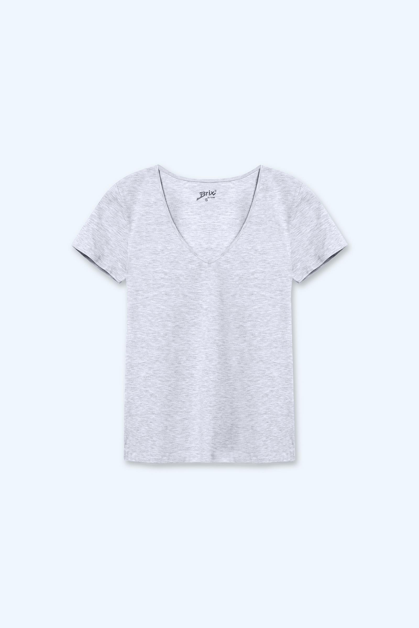 Kadın Basıc V Yaka T-Shirt