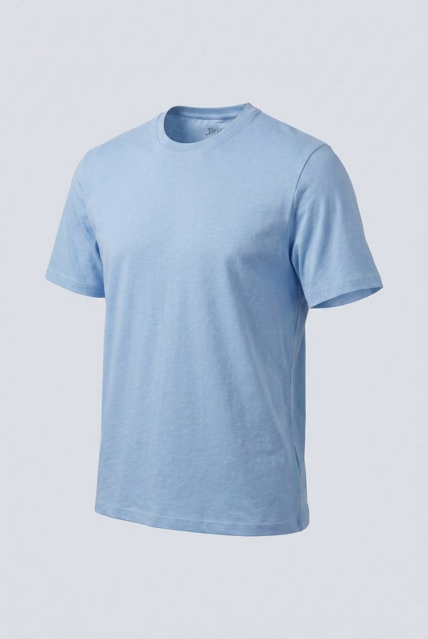 Brix Erkek %100 Pamuk T-Shirt 0556  Açık Mavi Renk