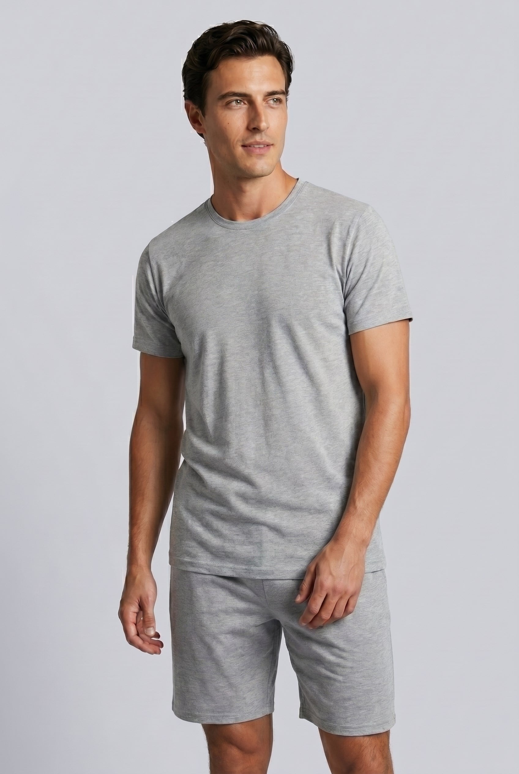 Brix Erkek Pijama Takımı 0559  Açık Gri Melanj Renk