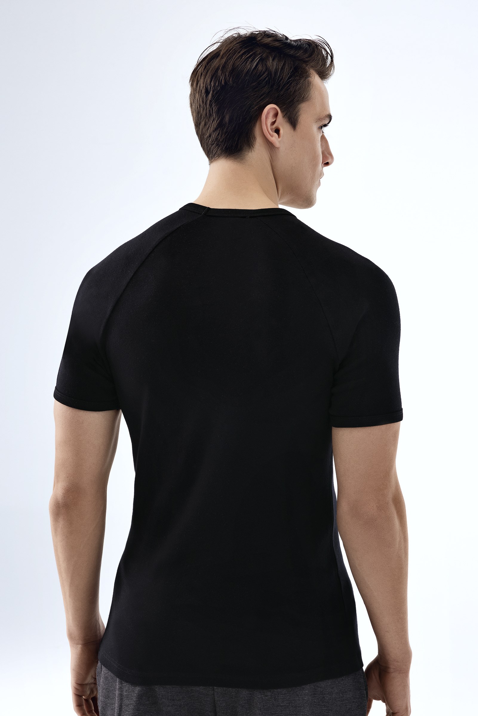 Brix Erkek Reglan Kol %100 Pamuk T-Shirt 0534  Siyah Renk