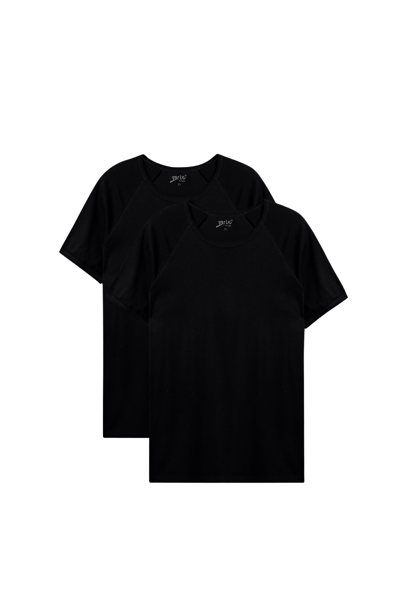Brix Erkek Reglan Kol %100 Pamuk T-Shirt 0534  Siyah Renk