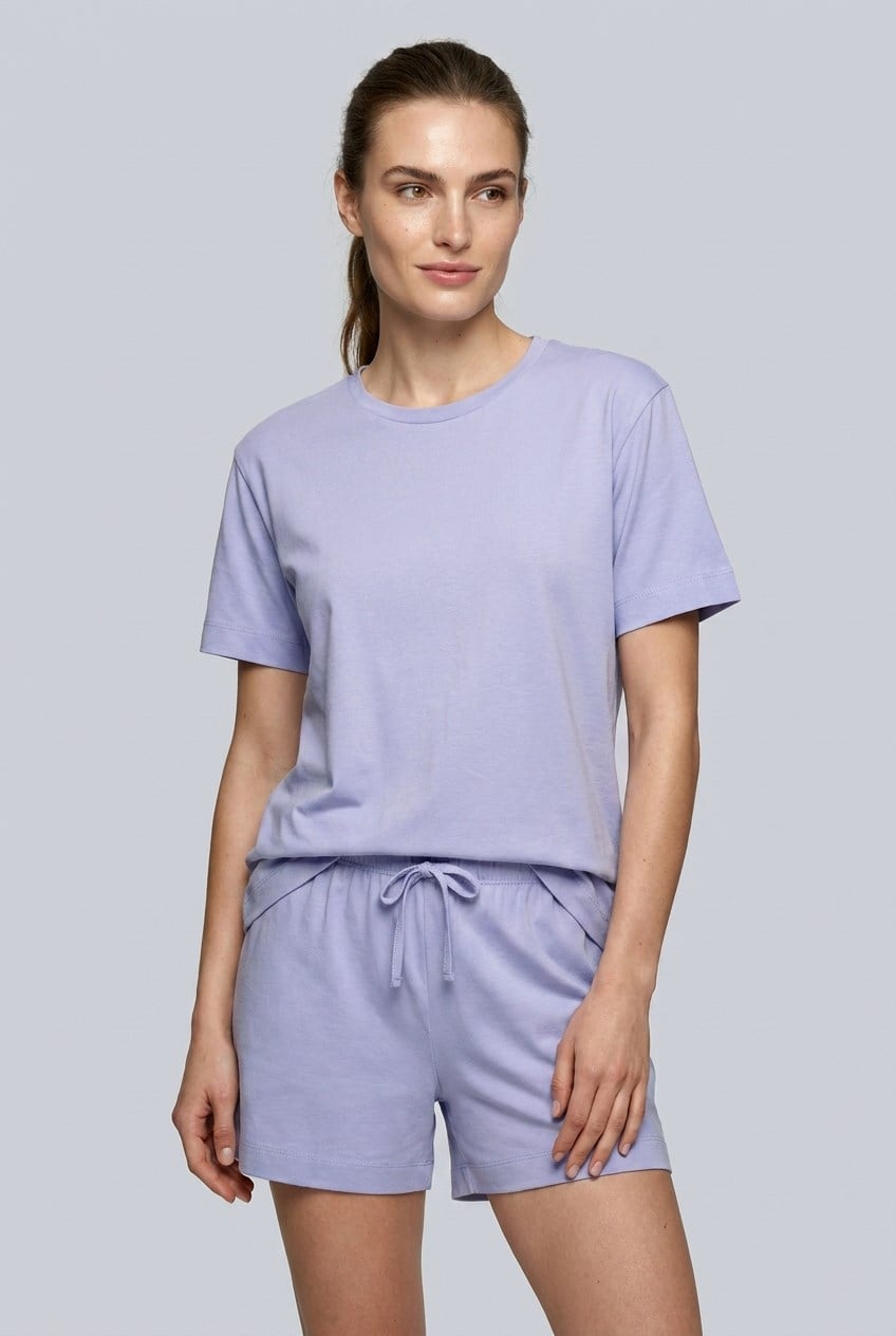 Brix Kadın %100 Pamuk Şortlu Pijama Takımı 5823  Lila Renk