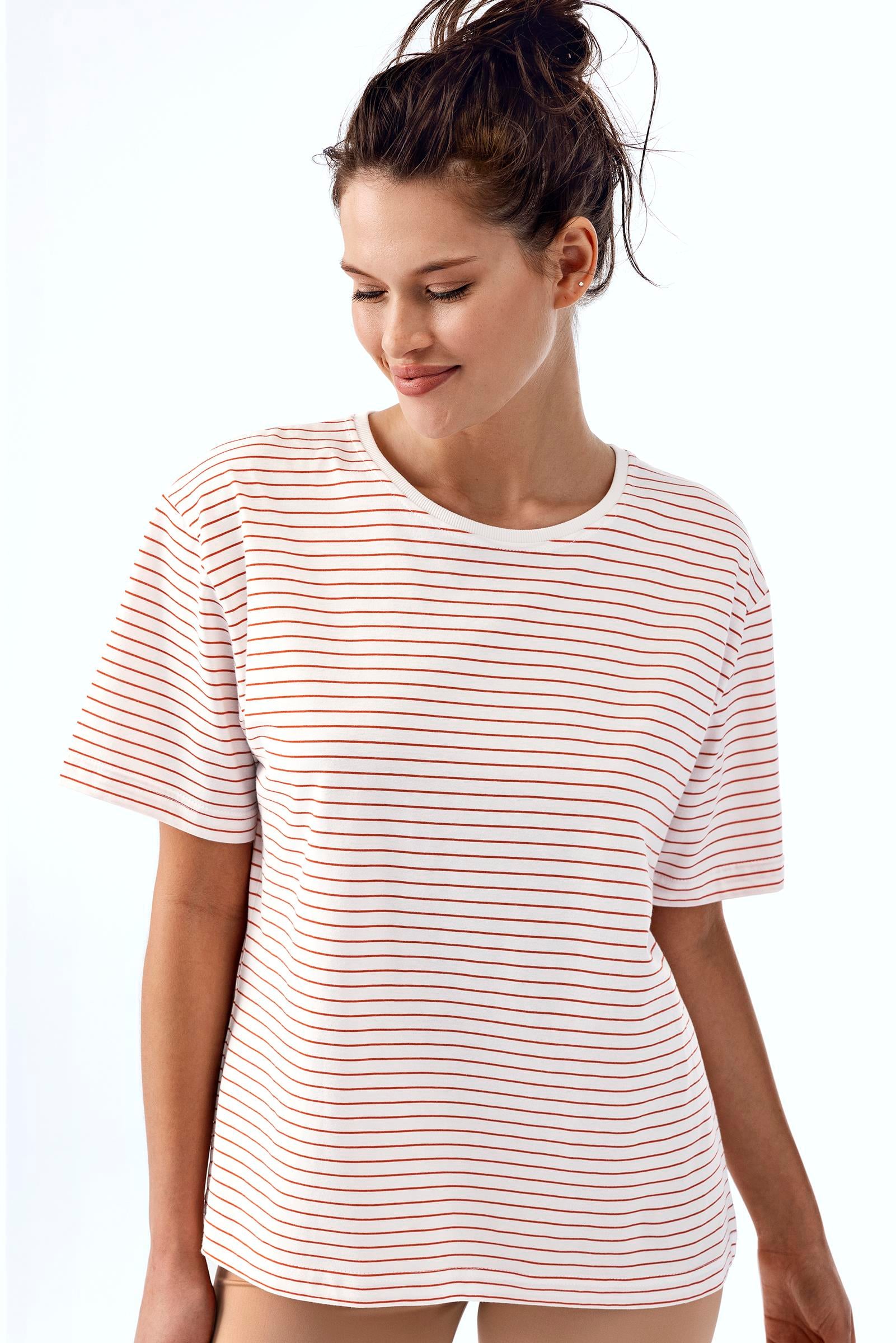 Çizgili Oversize T-Shirt