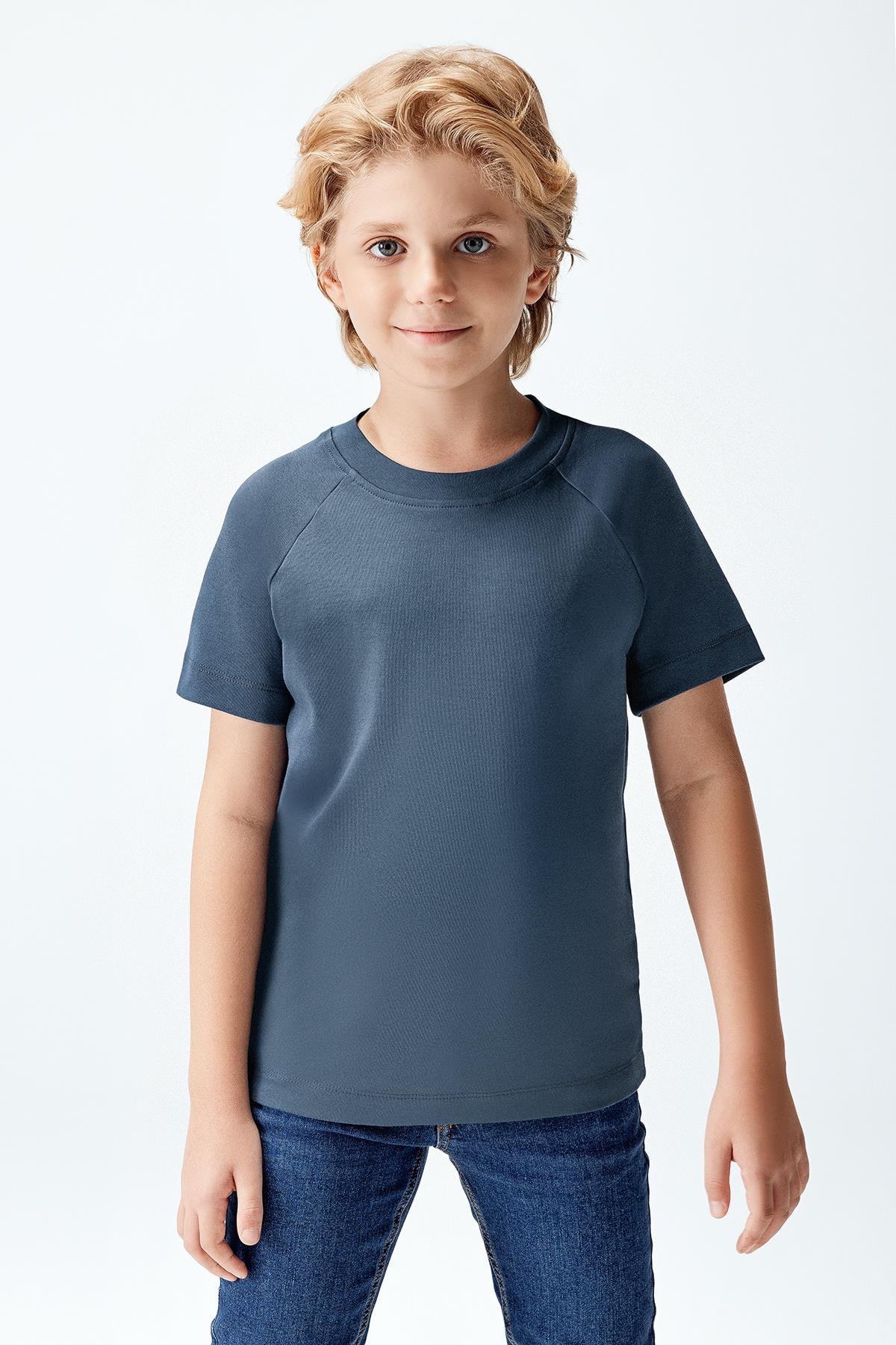 Erkek Çocuk İnterlok Reglan Kısa Kollu T-shirt