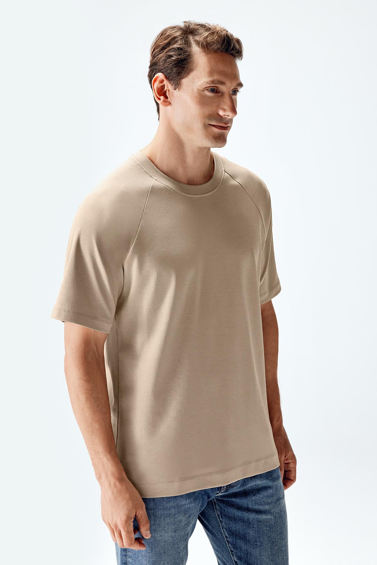 Erkek İnterlok Reglan Kısa Kollu T-shirt