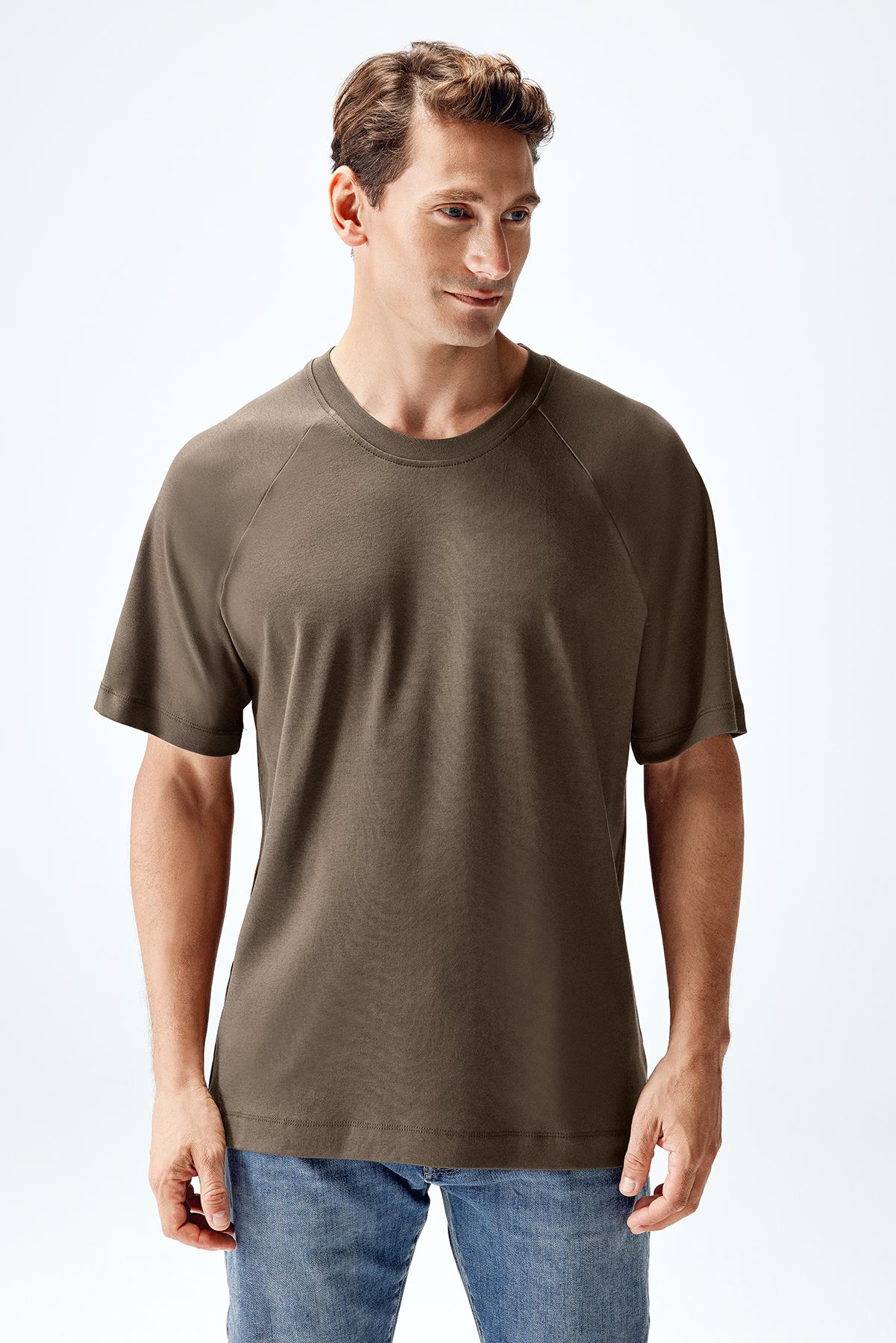 Erkek İnterlok Reglan Kısa Kollu T-shirt