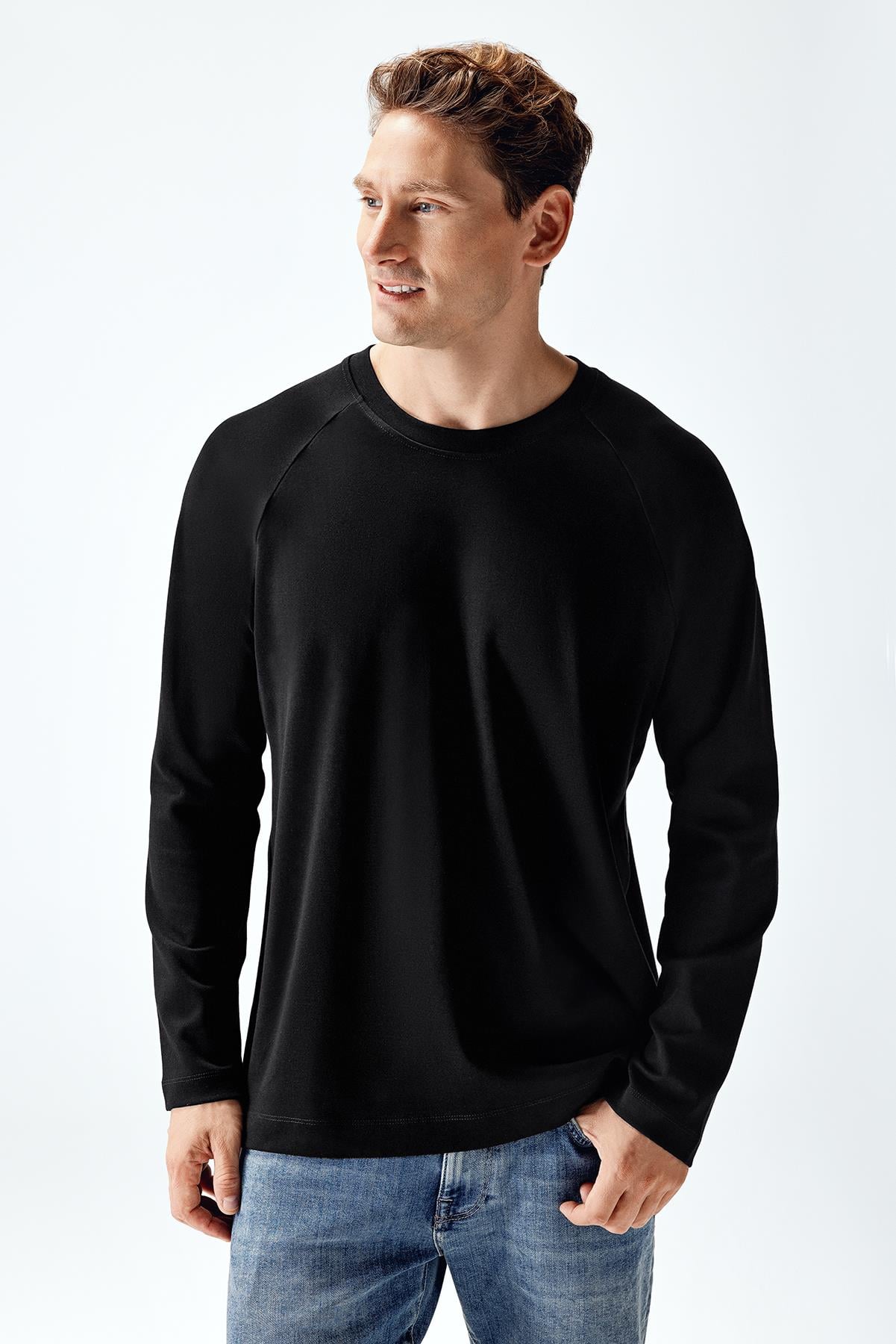 Erkek İnterlok Reglan Uzun Kollu T-shirt