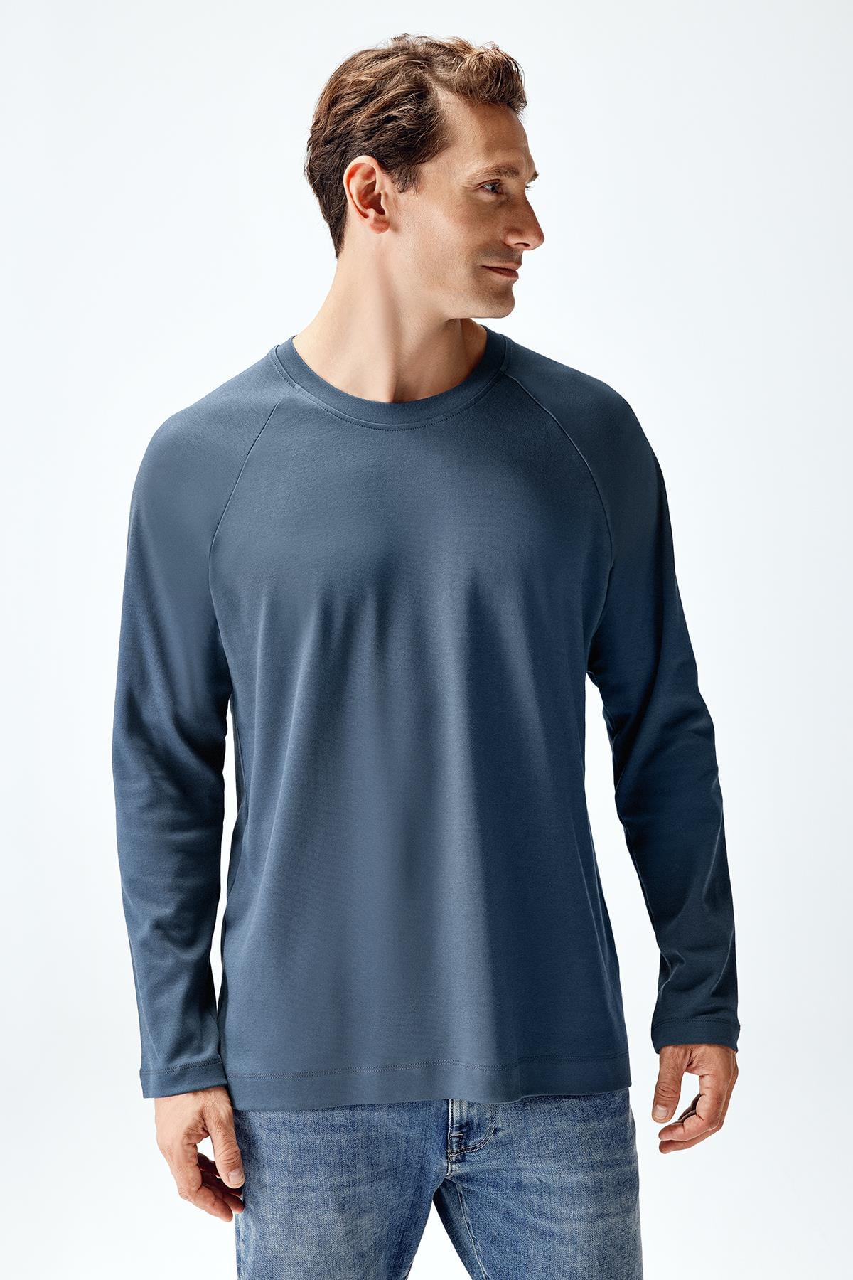Erkek İnterlok Reglan Uzun Kollu T-shirt