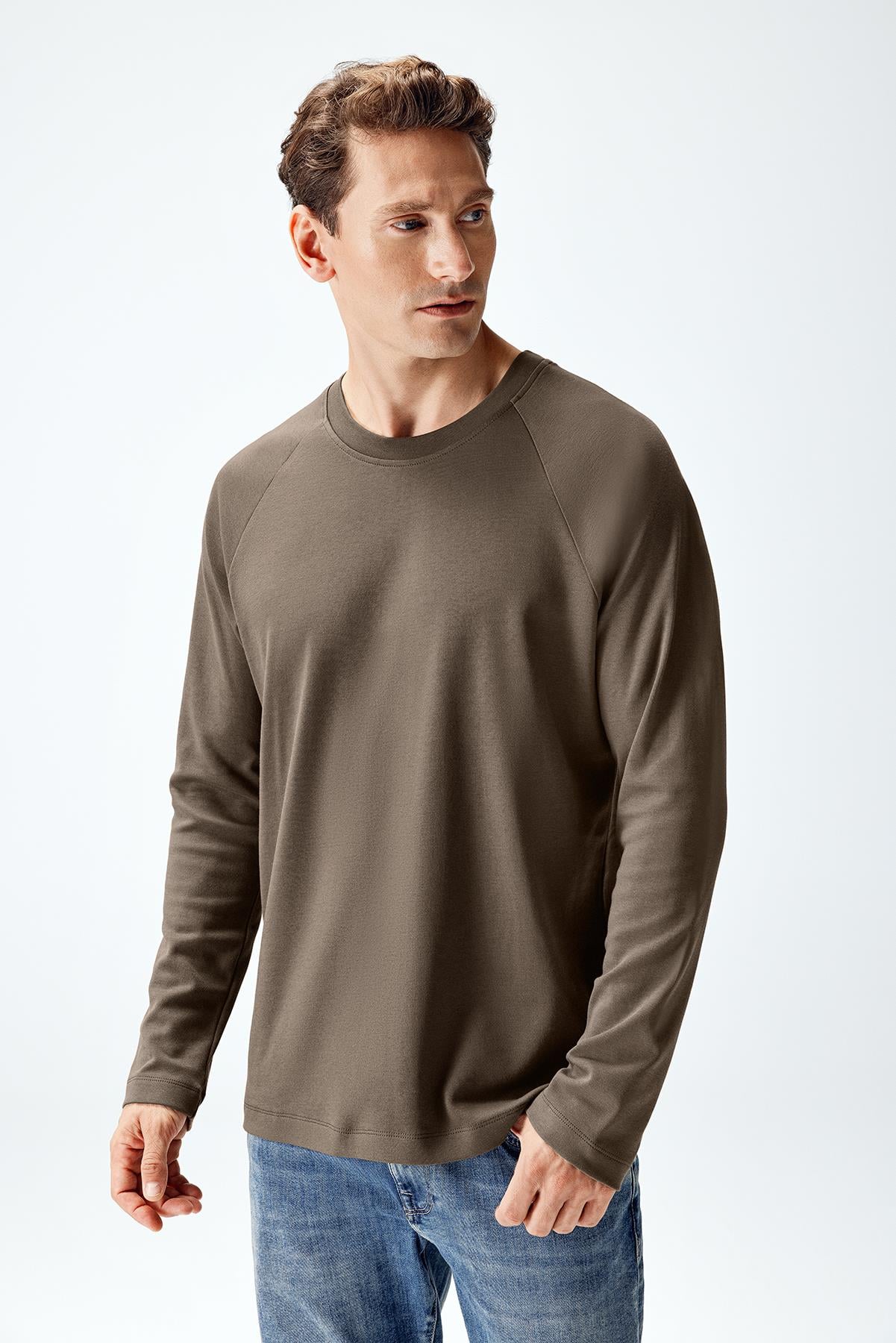Erkek İnterlok Reglan Uzun Kollu T-shirt