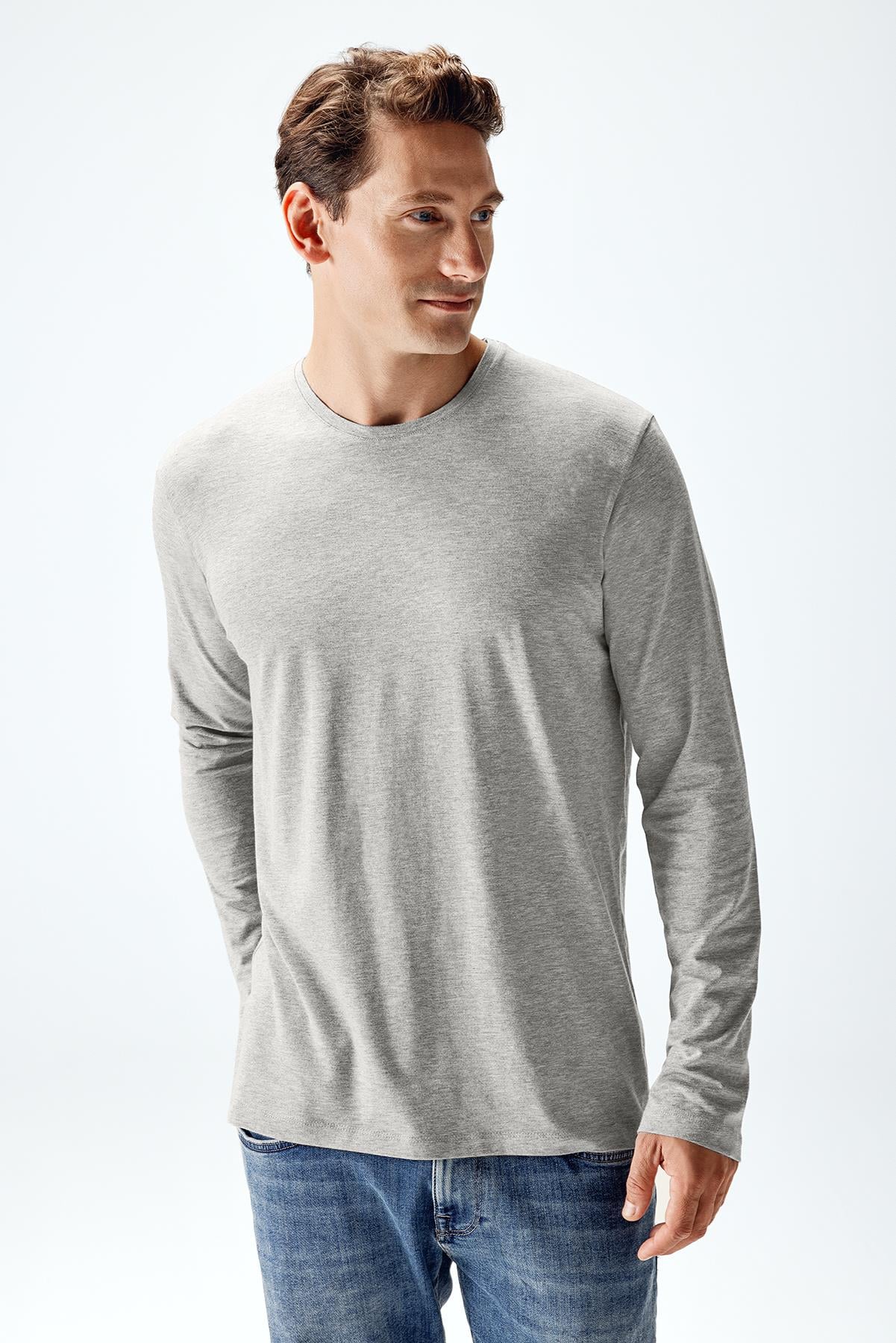 Erkek Modal Uzun Kollu T-shirt