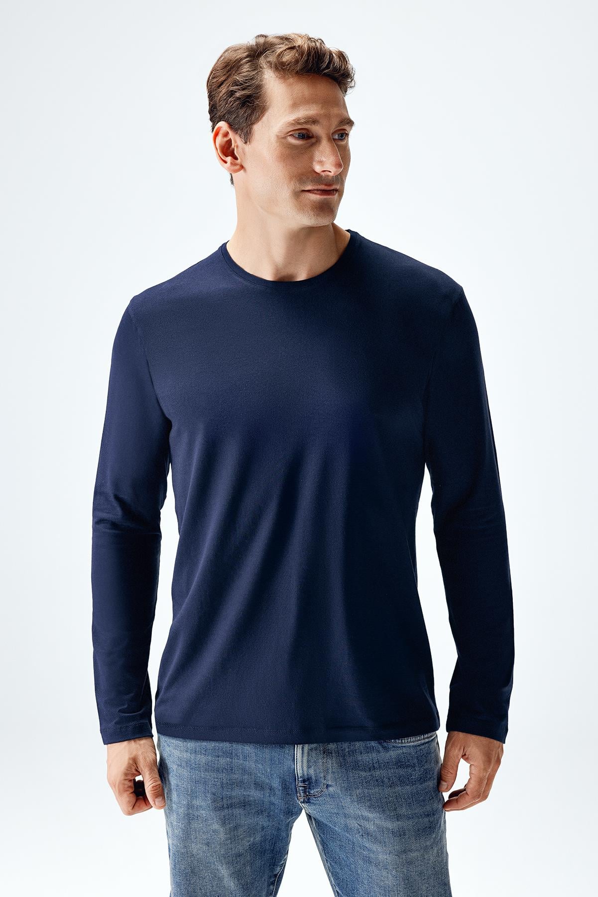 Erkek Modal Uzun Kollu T-shirt
