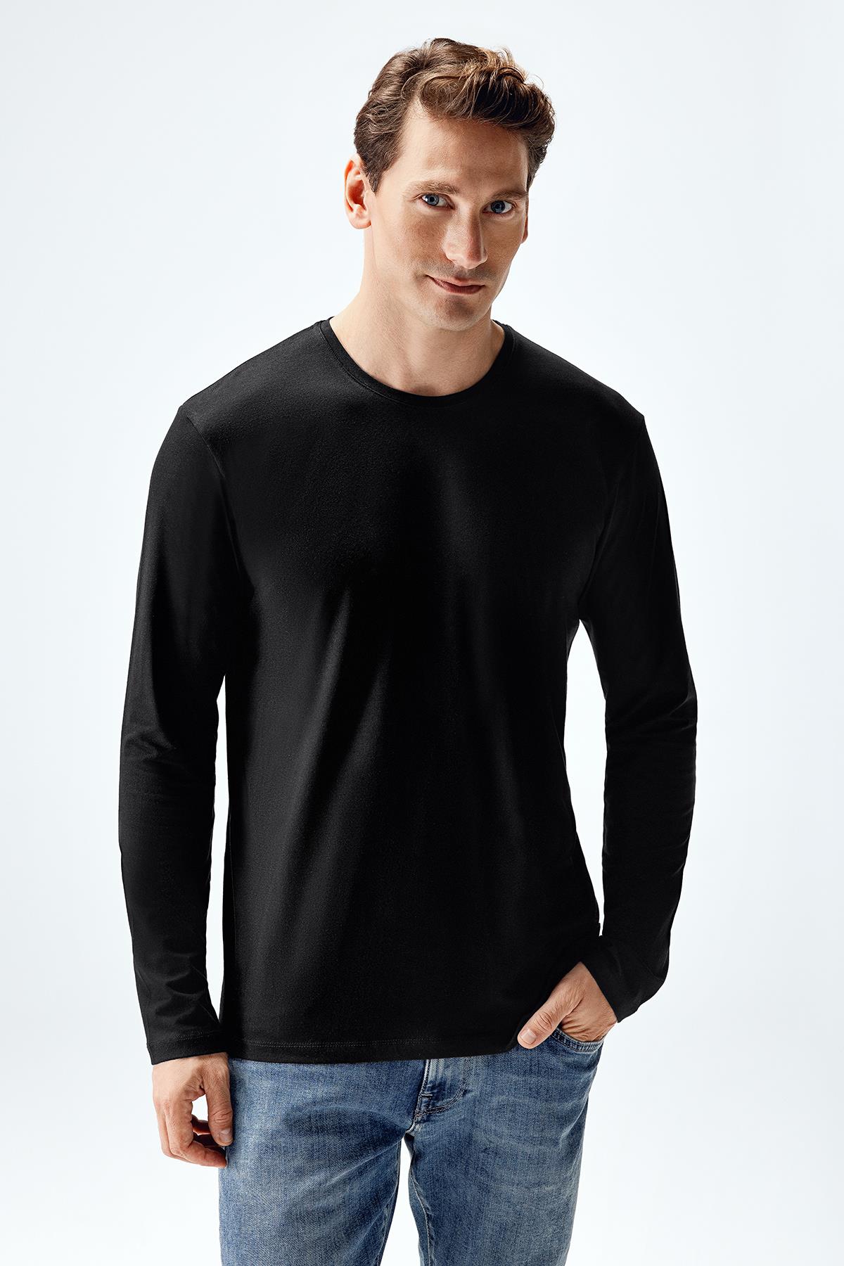 Erkek Modal Uzun Kollu T-shirt