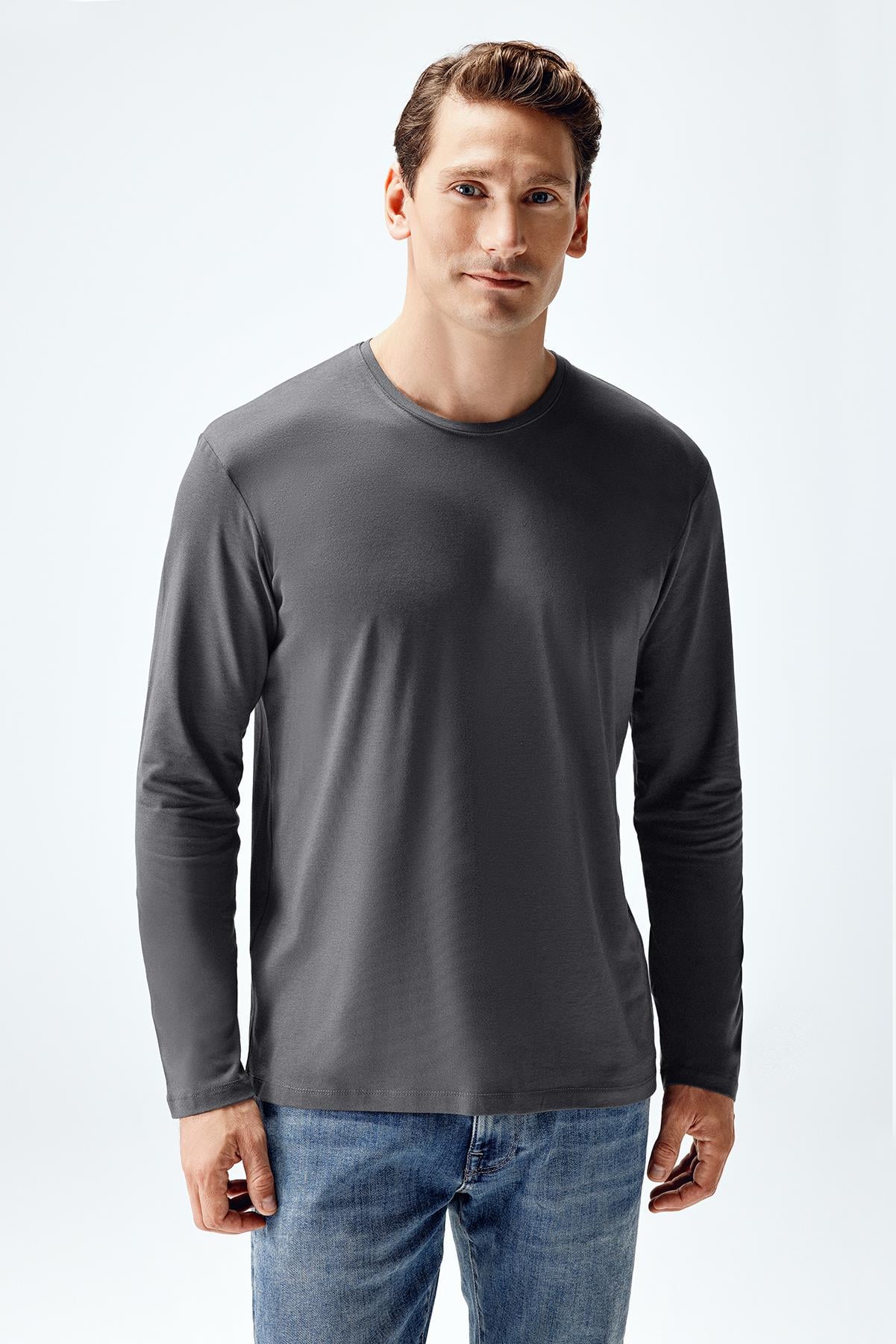 Erkek Modal Uzun Kollu T-shirt