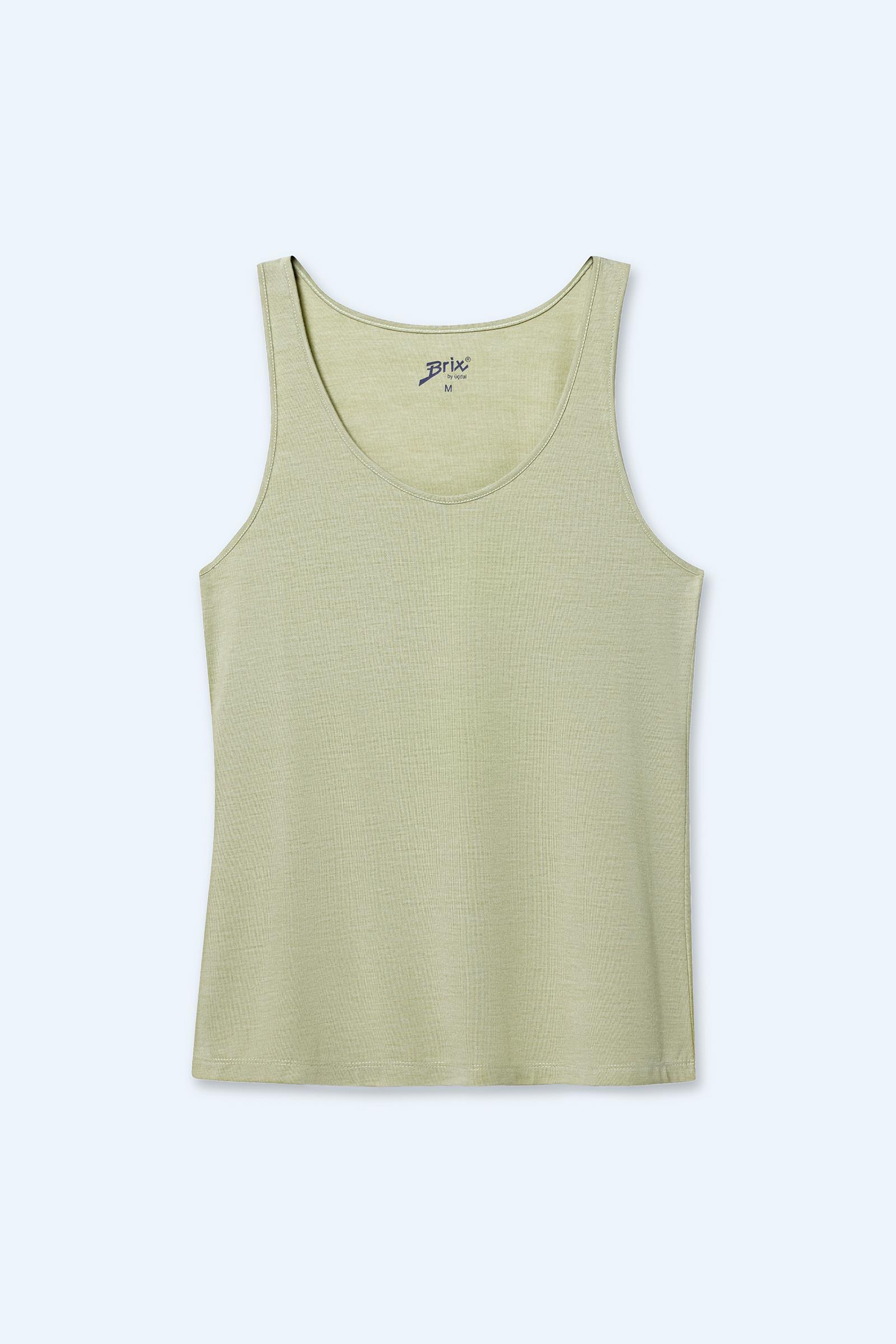 Kadın Viskon Kolsuz T-Shirt
