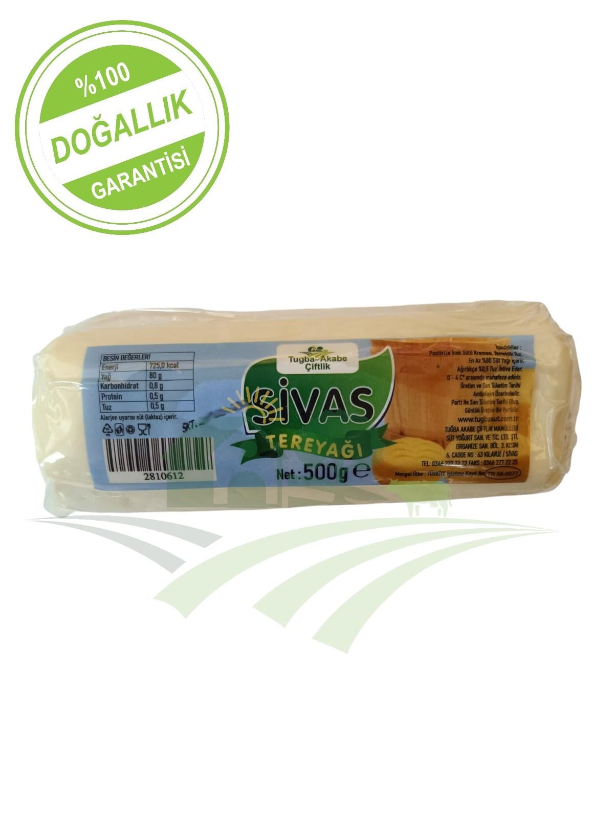 Tuğba Akabe Çiftlik Rulo Tuzsuz Yemeklik Tereyağı (500gr)