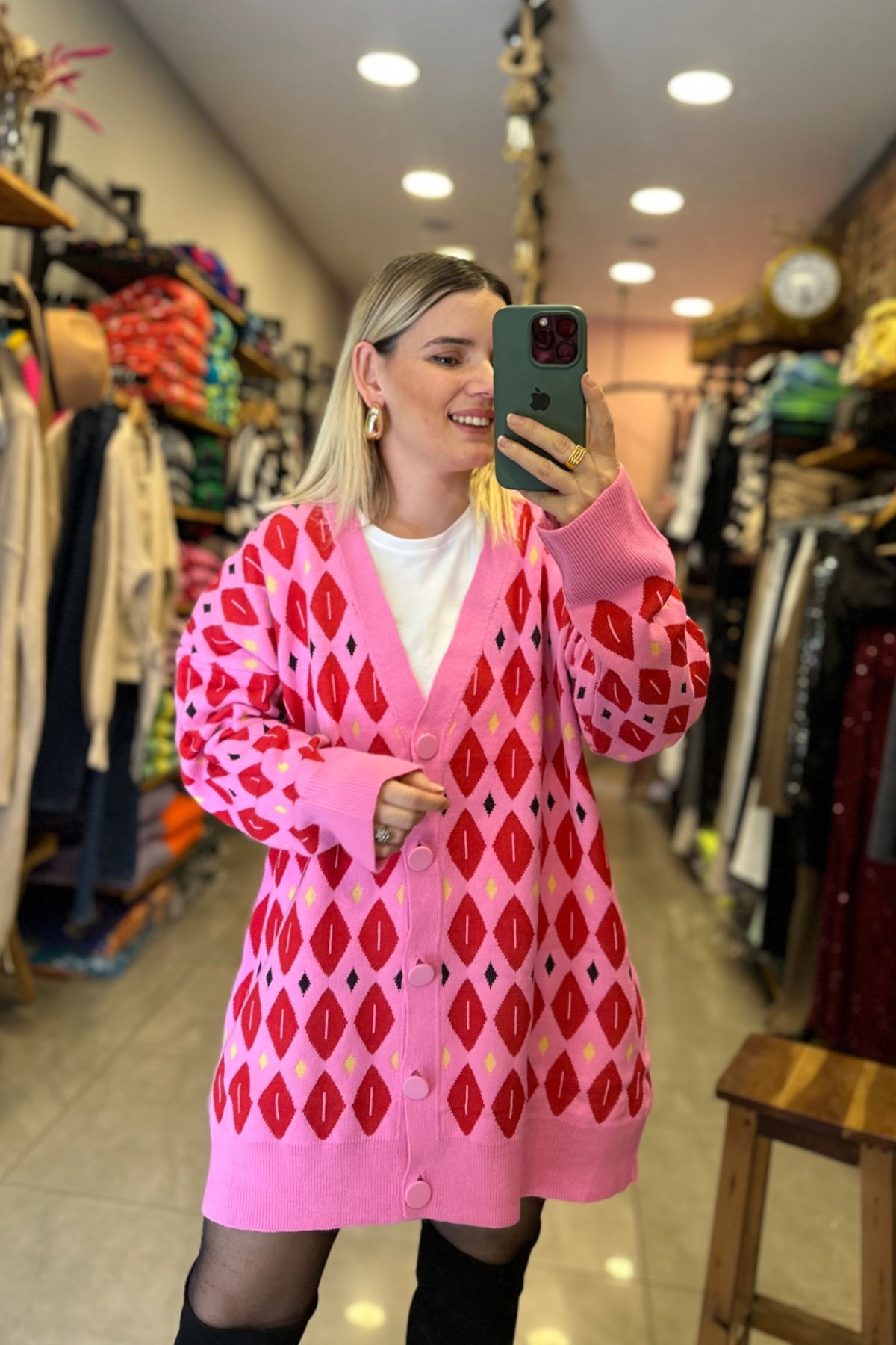 Baklava desen pembe kırmızı hırla