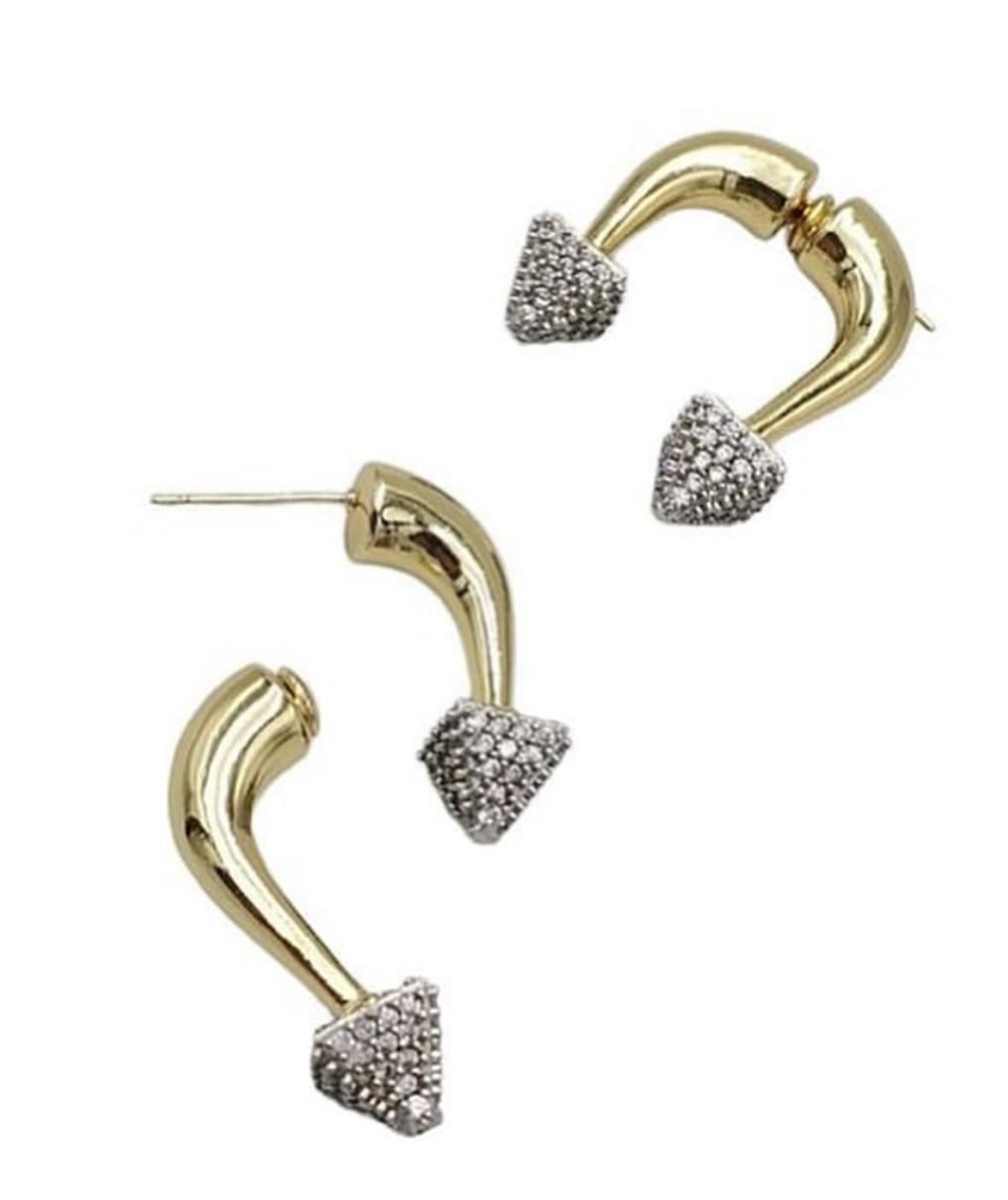 Çift Renk Tasarım Çelik Küpe