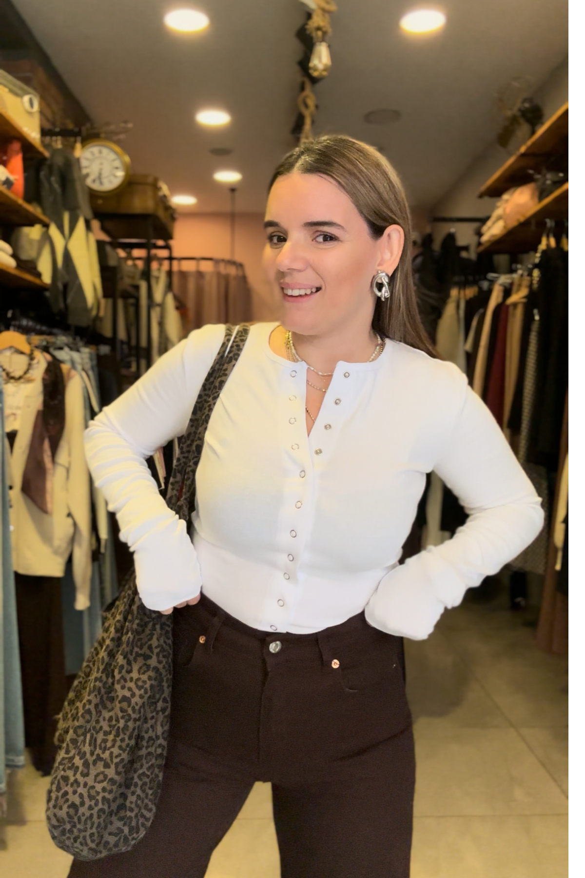 Çıtçıtlı Body - Beyaz