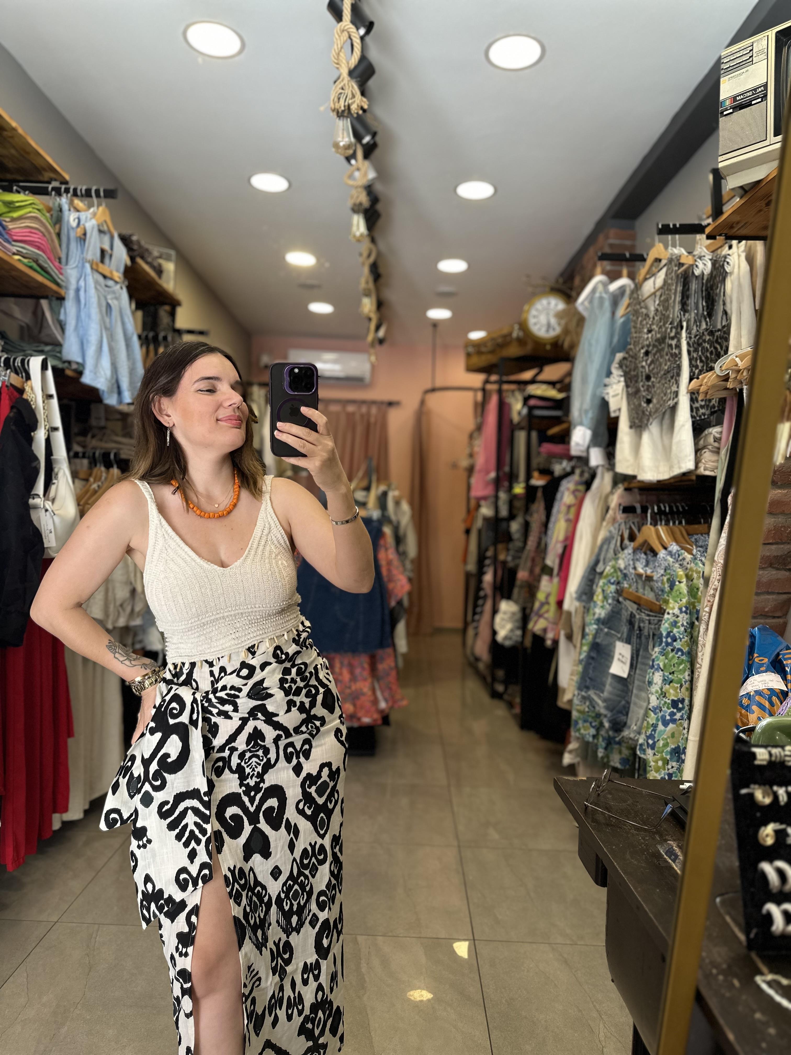 Desenli Anvelop Keten Etek / siyah