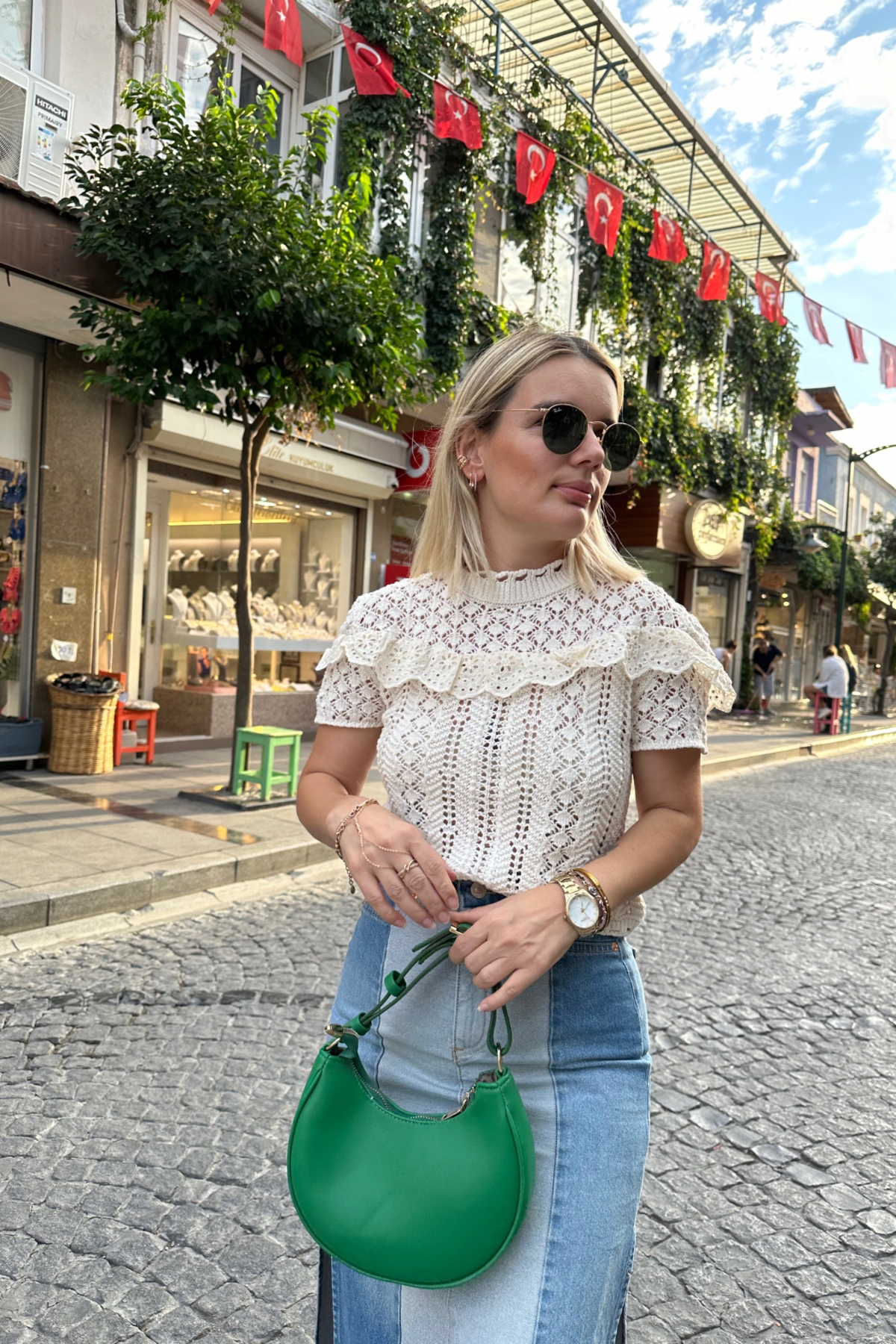 Fisto detay triko bluz