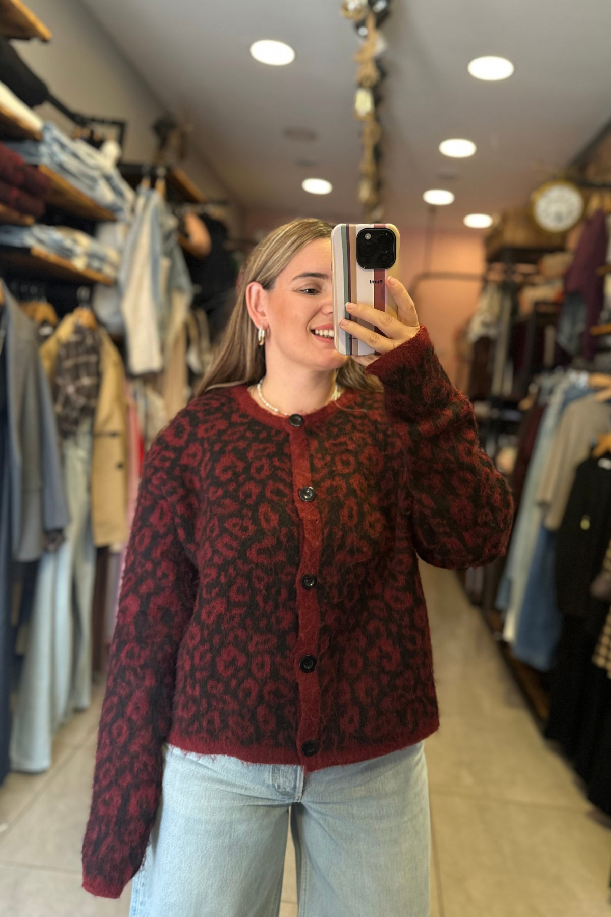Leopar Bordo Ceket