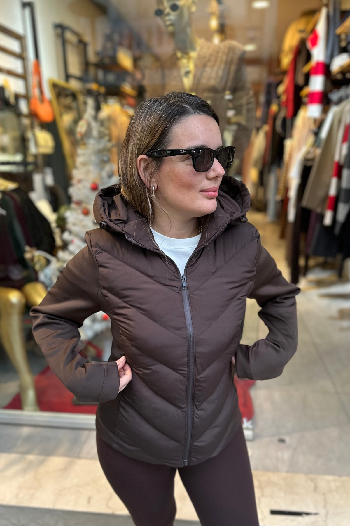 Marka Model Kapşonlu Mont - Kahverengi