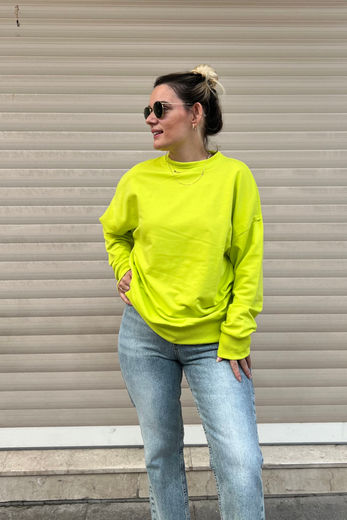 Neon yeşili Sweat