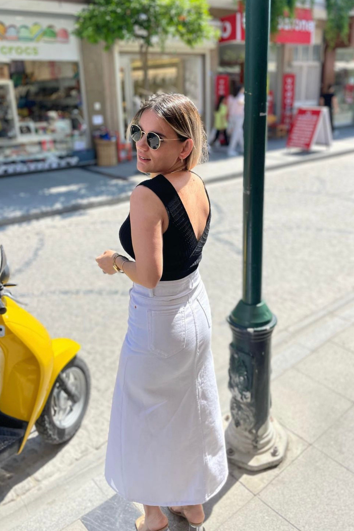 Orjinal Marka Ön Yırtmaçlı Beyaz Jean
