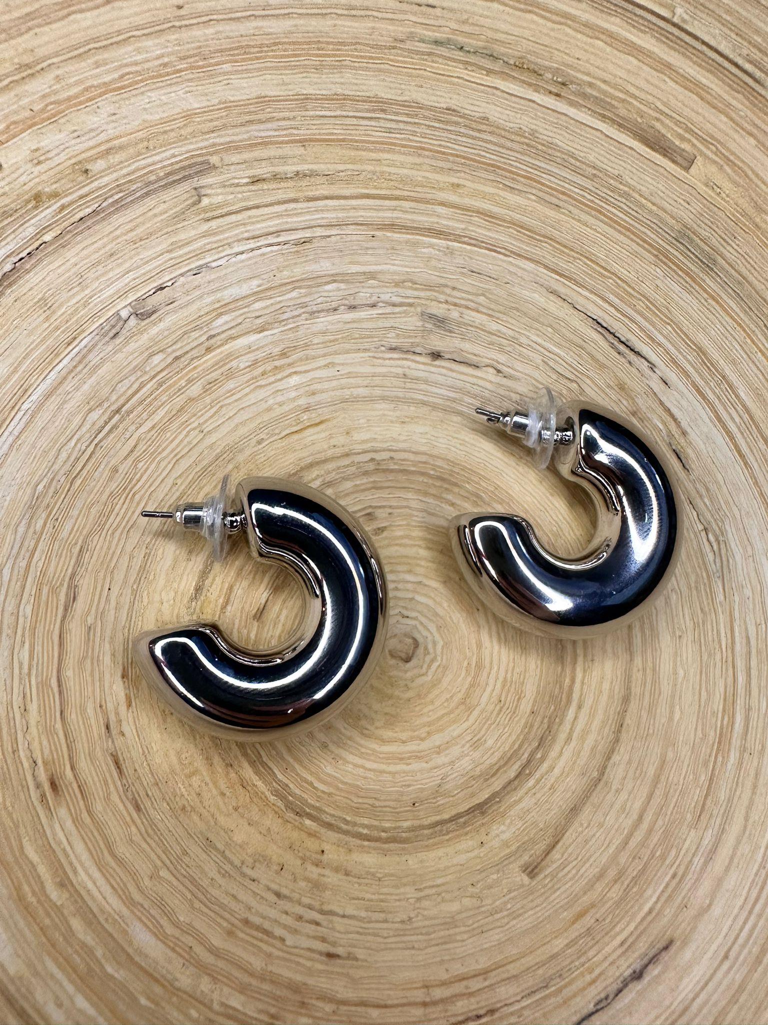 yarım halka silver küpe