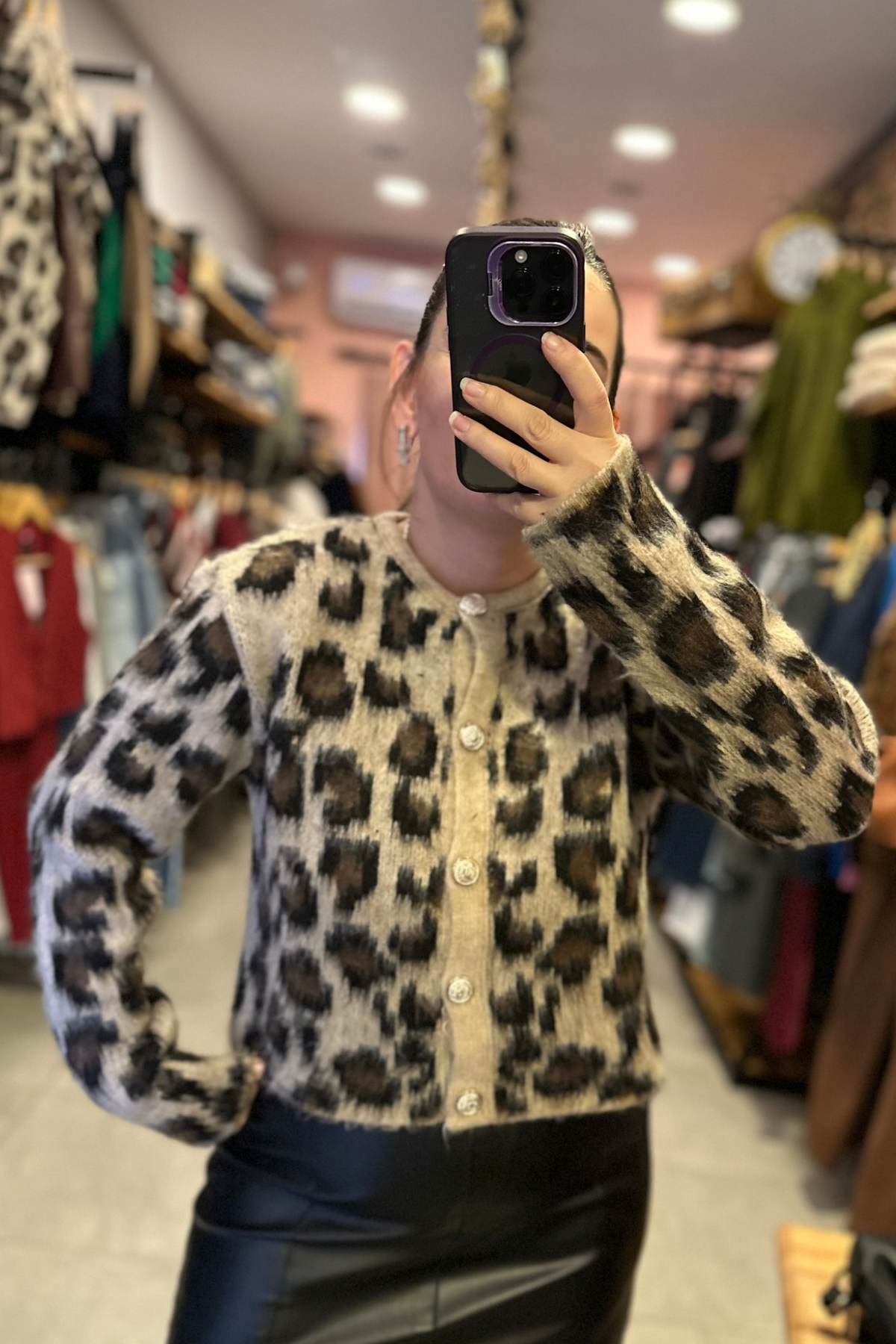 Yumuş Dokulu Leopar Hırka