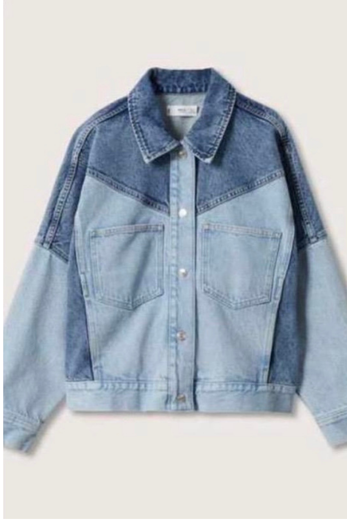  Orijinal Marka Oversize Çift Renk Denim Ceket