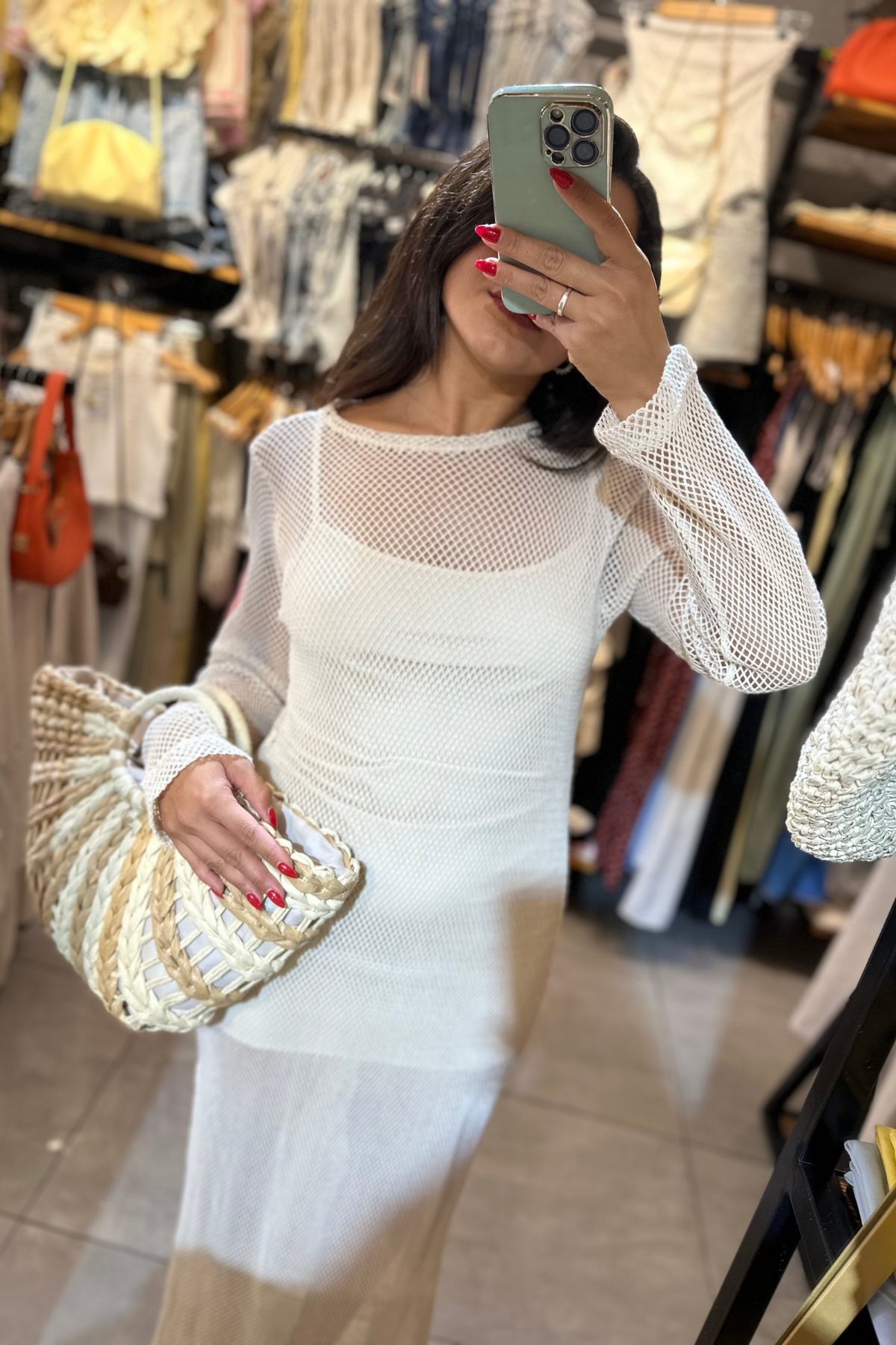 Astarlı File Premium Elbise - Bej