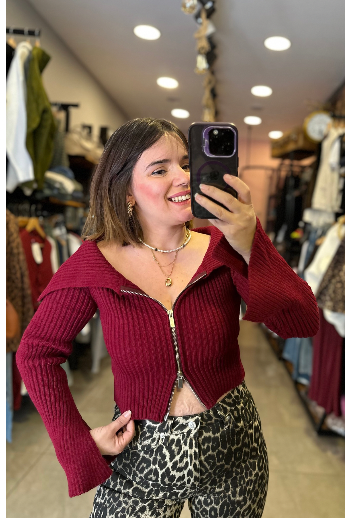 bordo kol detay triko 