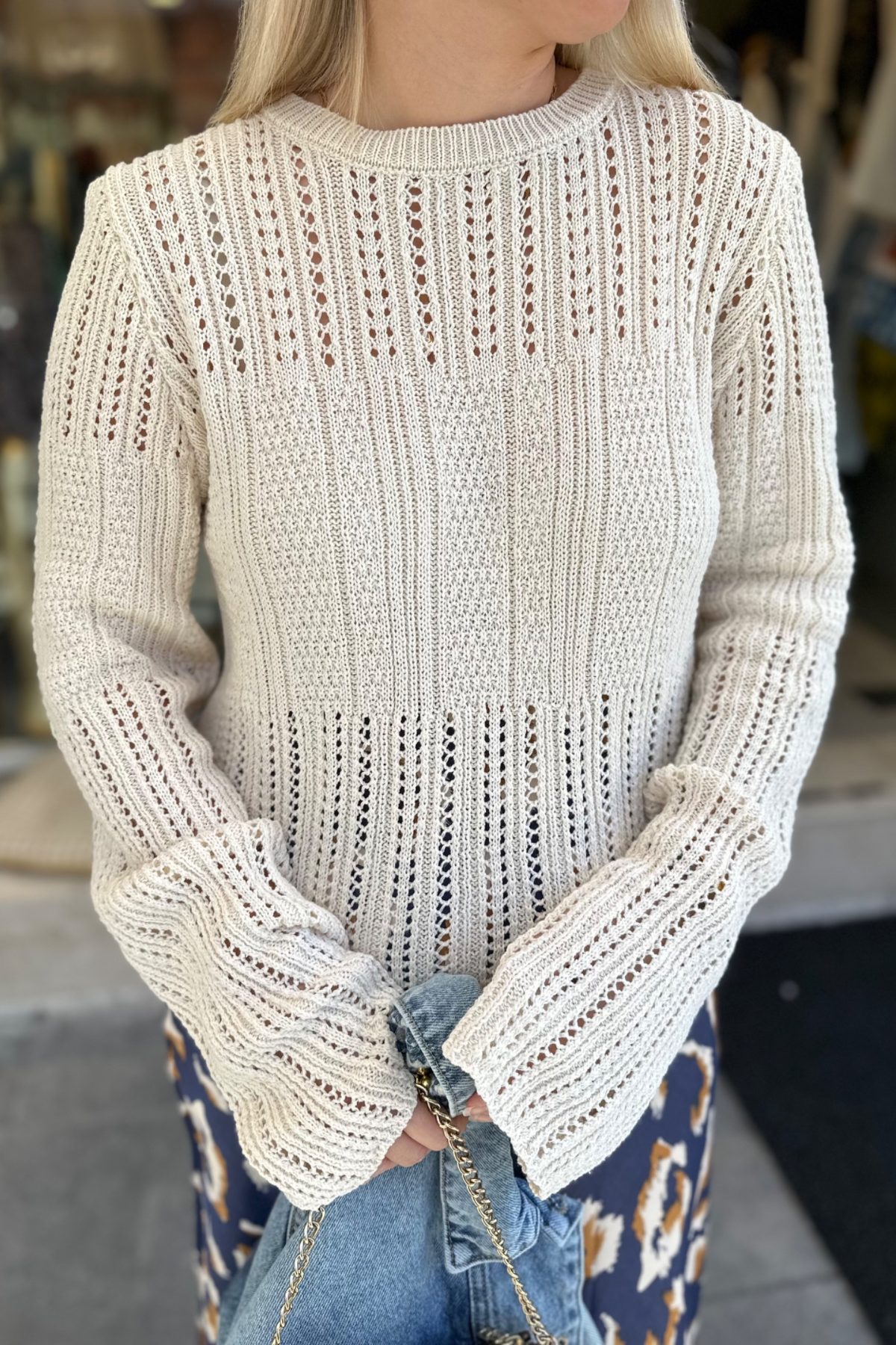 Ekru İspanyol Kol Triko