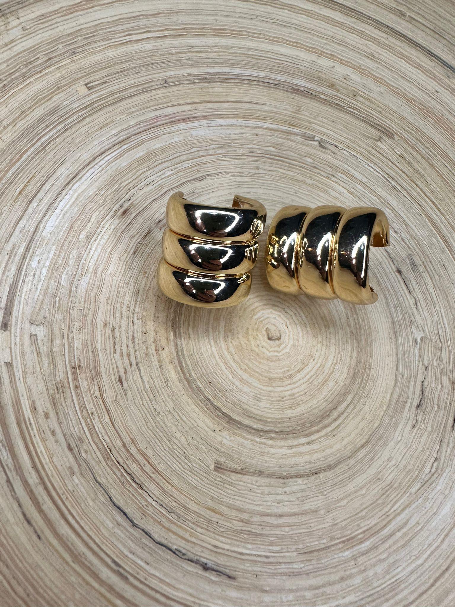 gold 3 lü birleşik küpe