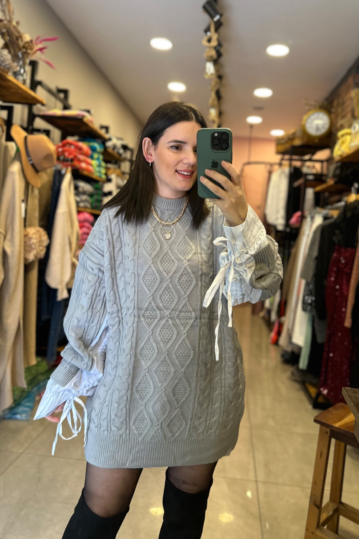 Gömlek kol detay premium triko