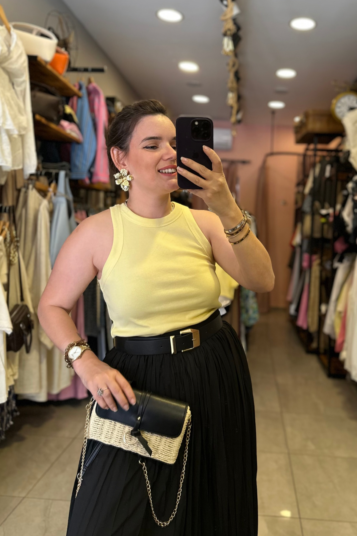 Halter Yaka Fitilli Atlet - Sarı