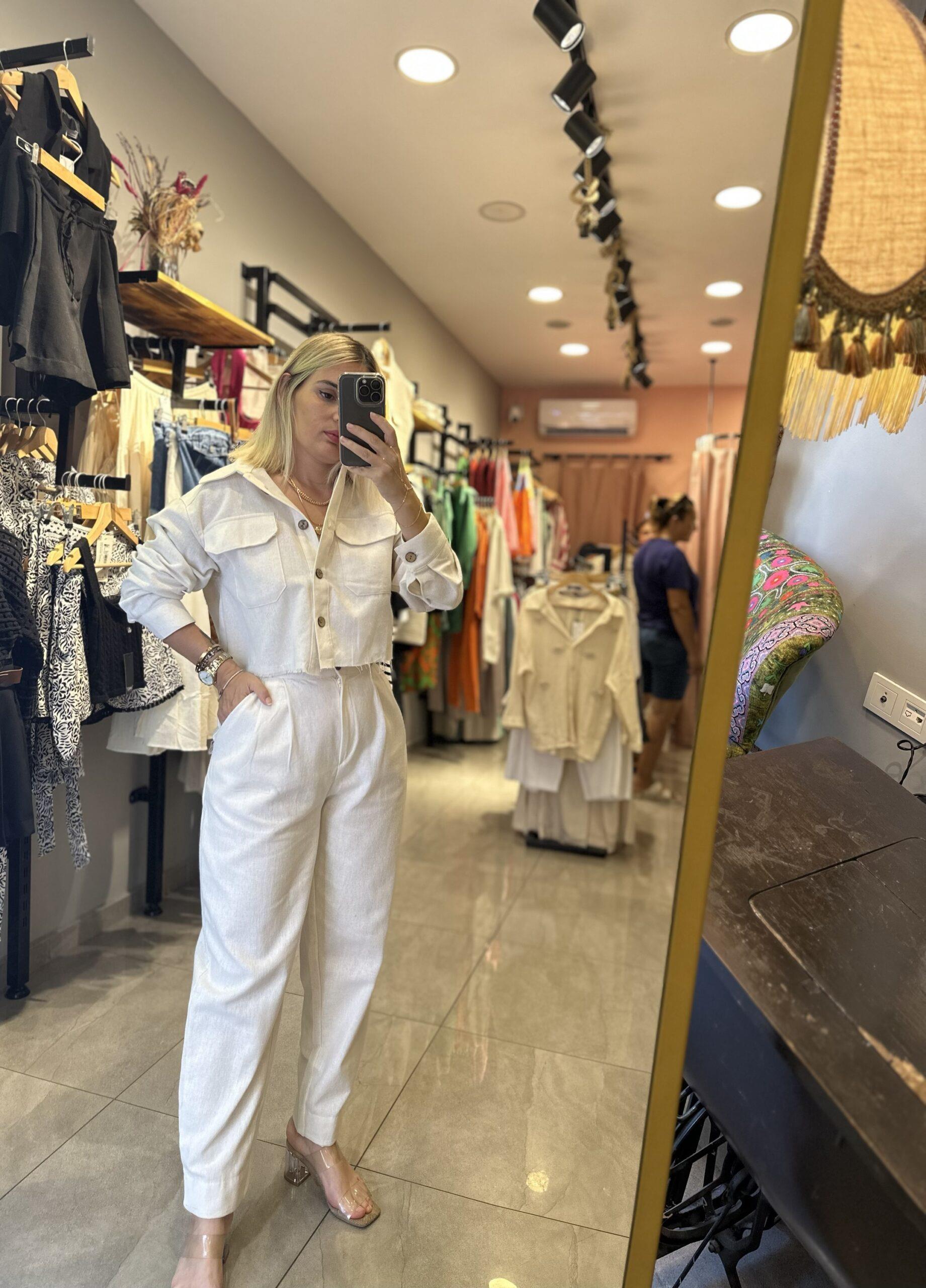 Ham Keten Takım - Ekru