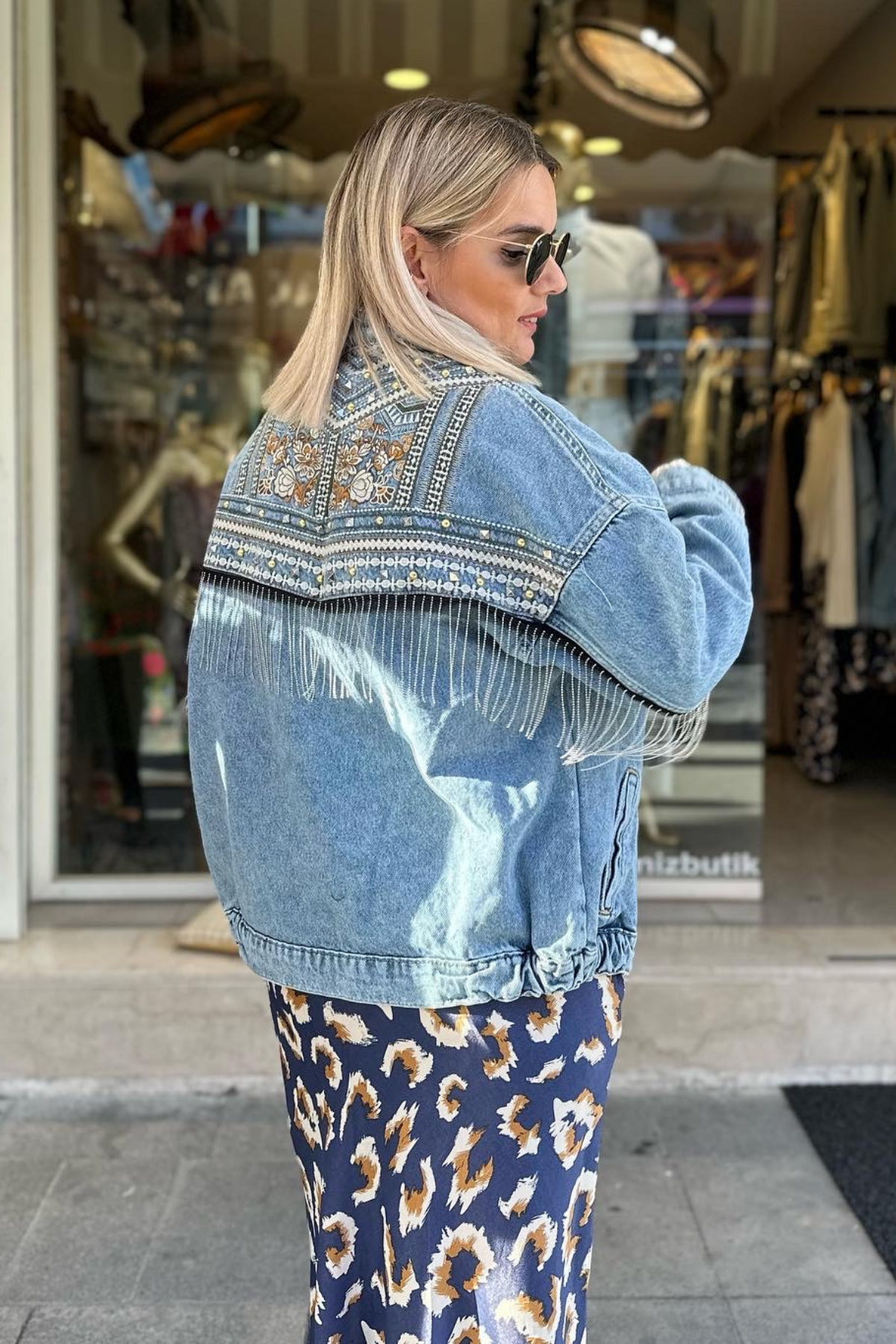 İşleme Detay Denim Mont