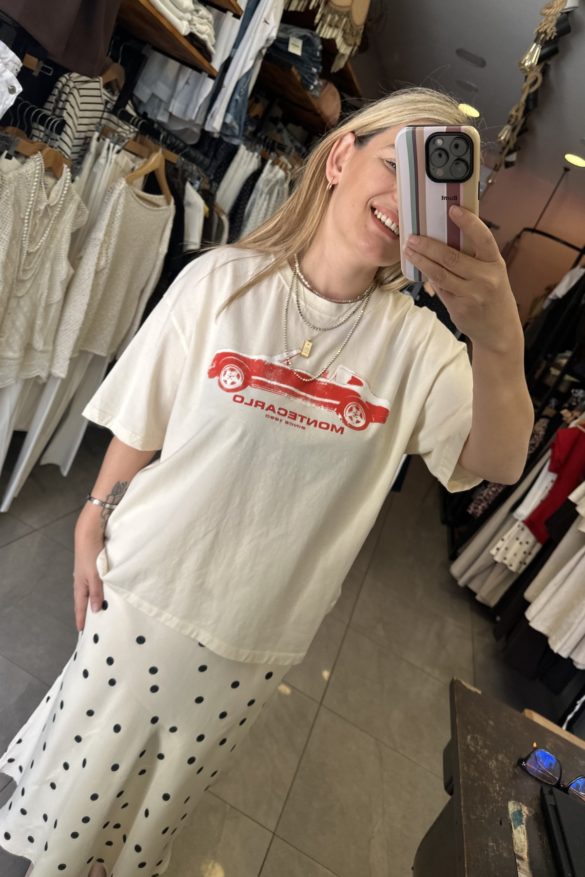 Krem Baskılı Tişört