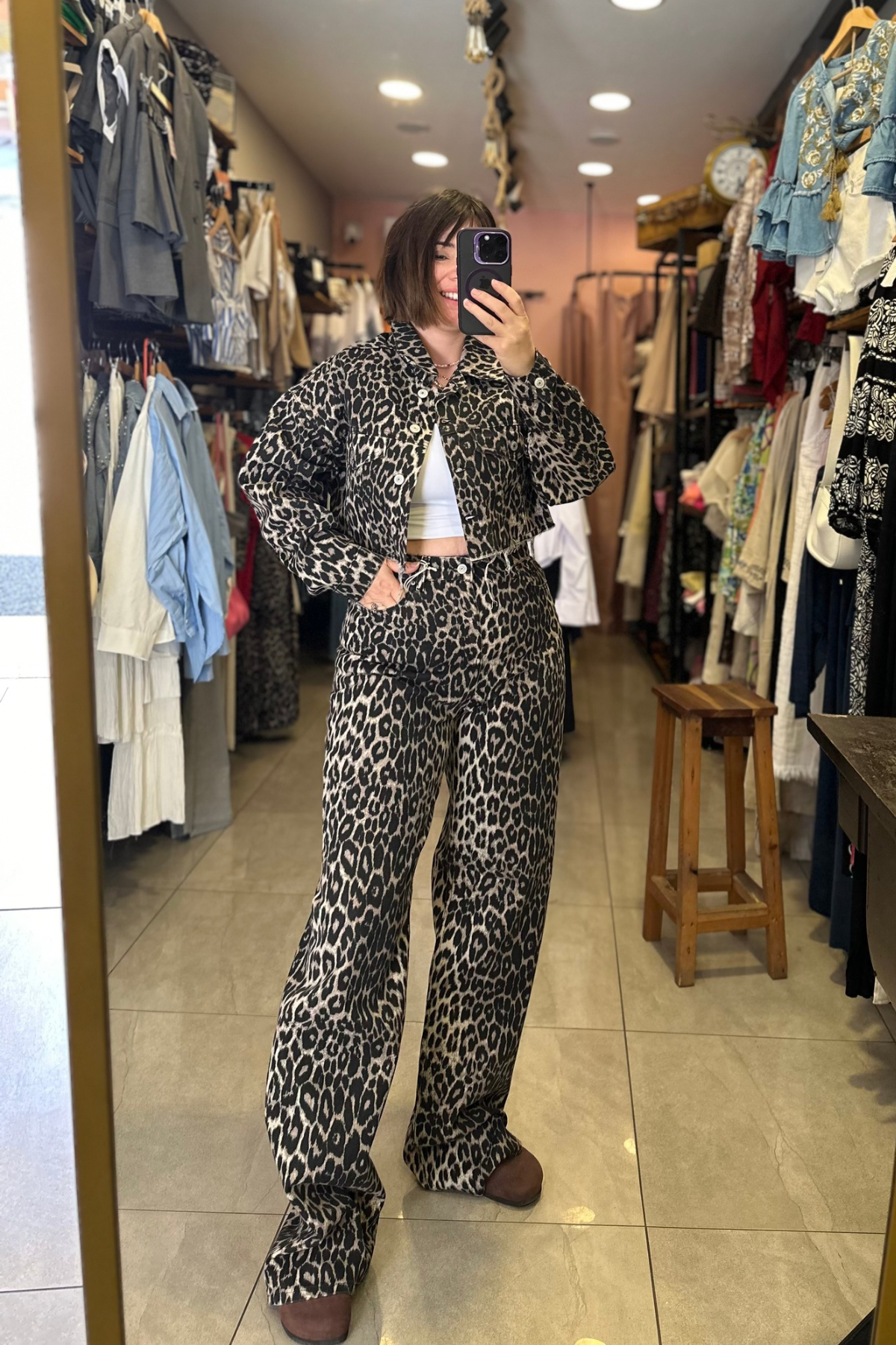 Leopar Palazzo Pantolon